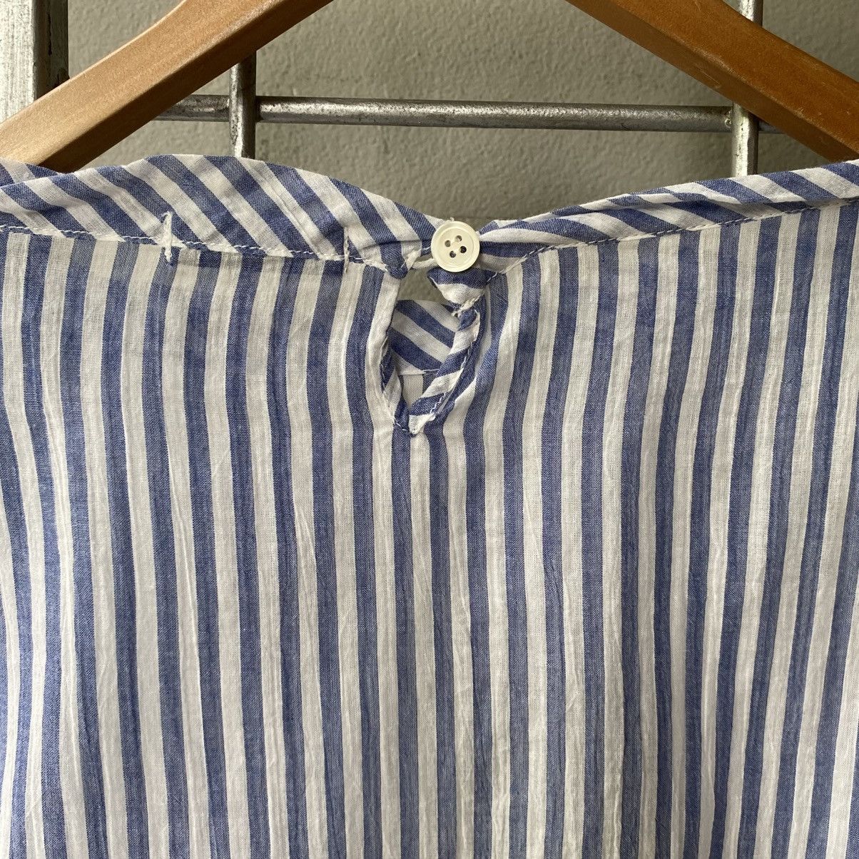 Issey Miyake Plantation Blue Stripe Cotton Top with Pocket Size M / US 6-8 / IT 42-44 - 8 Thumbnail