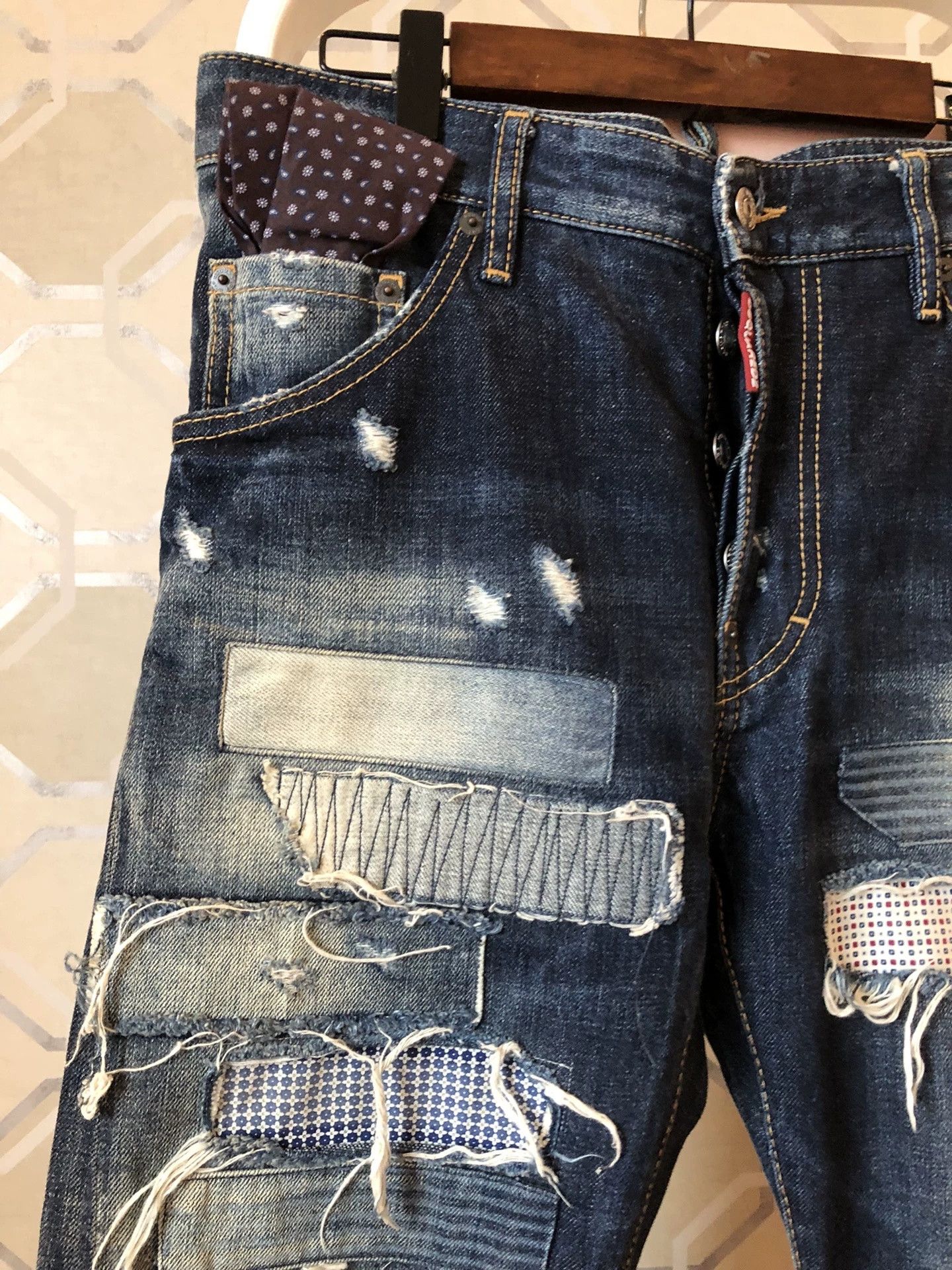 Dsquared2 Dsquared2 Blue Patch Distressed Jeans Size US 28 / EU 44 - 6 Thumbnail