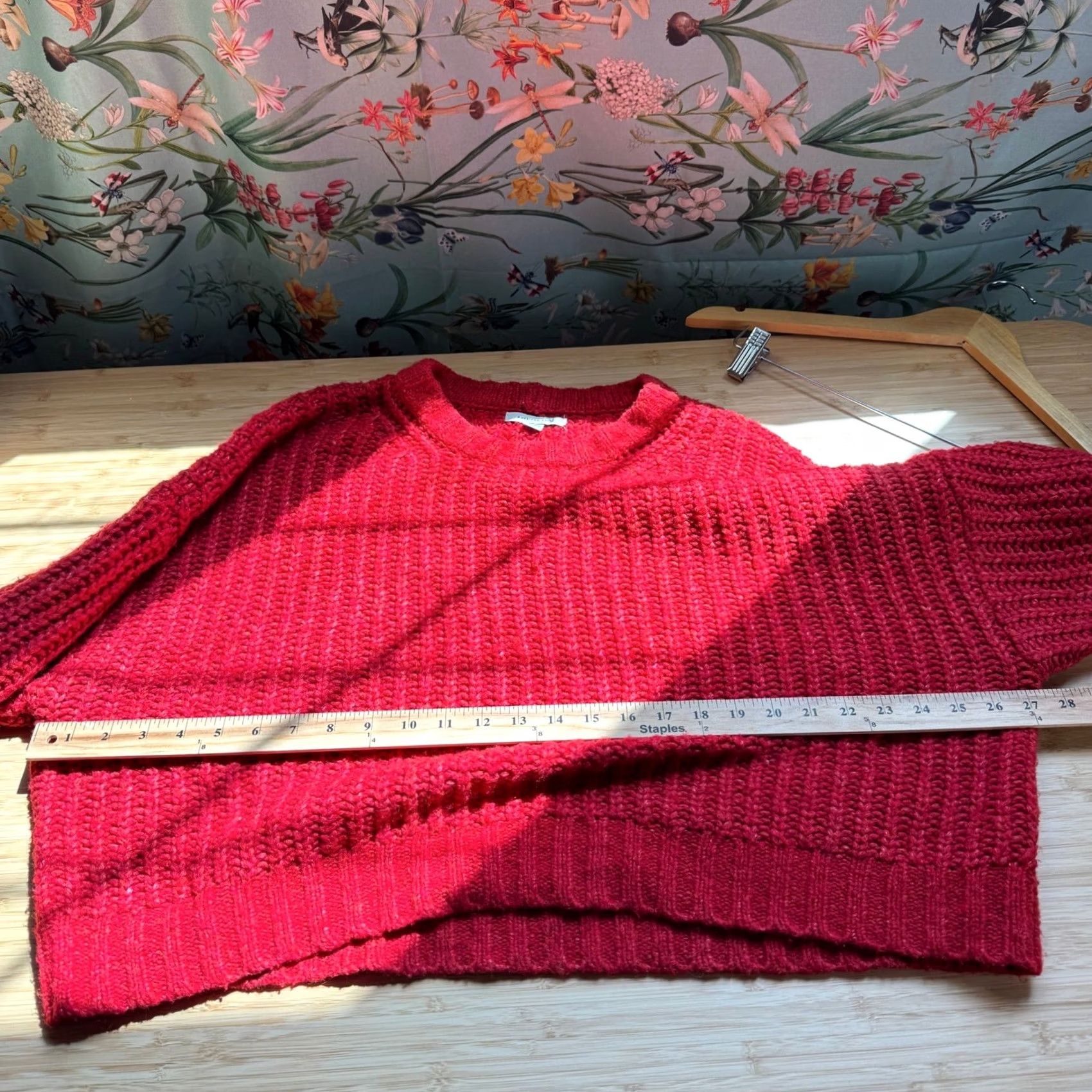 American Eagle Outfitters American Eagle Red Chunky Ribbed Knit Sweater Womens XL Vibrant Cropped Size XL / US 12-14 / IT 48-50 - 7 Thumbnail