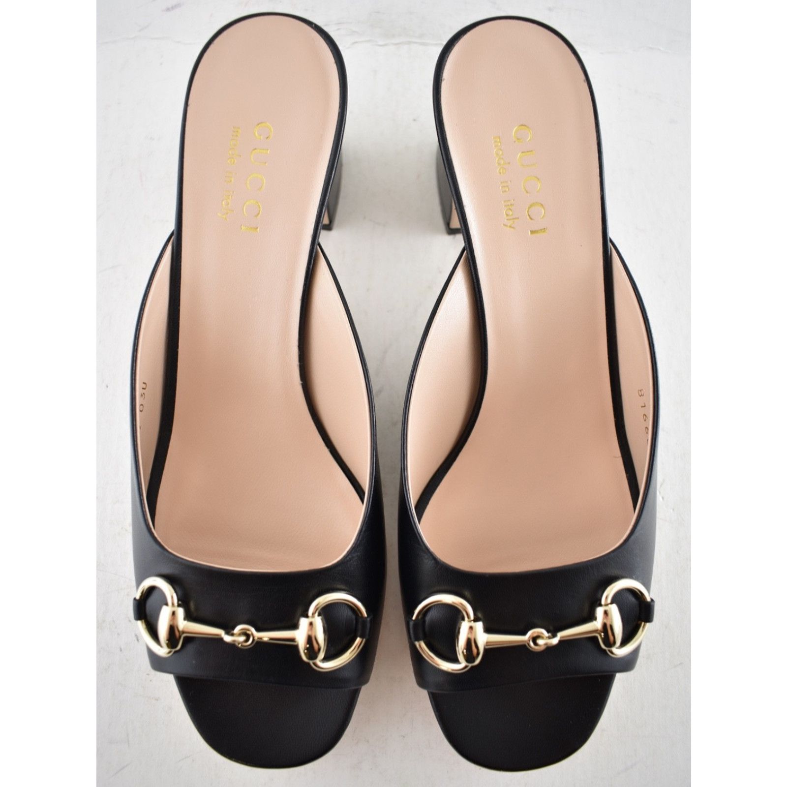 Gucci Gucci Lady Horsebit Black Leather Gold Block Heel Mule 37.5 Size US 7.5 / IT 37.5 - 13 Thumbnail