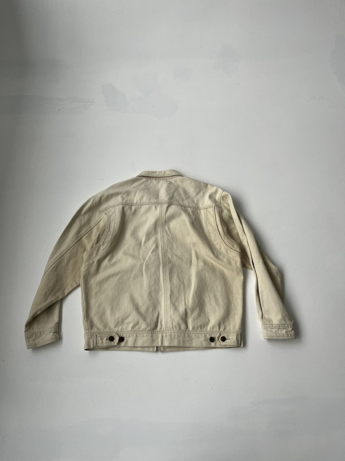 Lee Vintage 90s lee beige washed zip denim jacket trucker Y2K Size US L / EU 52-54 / 3 - 8 Thumbnail