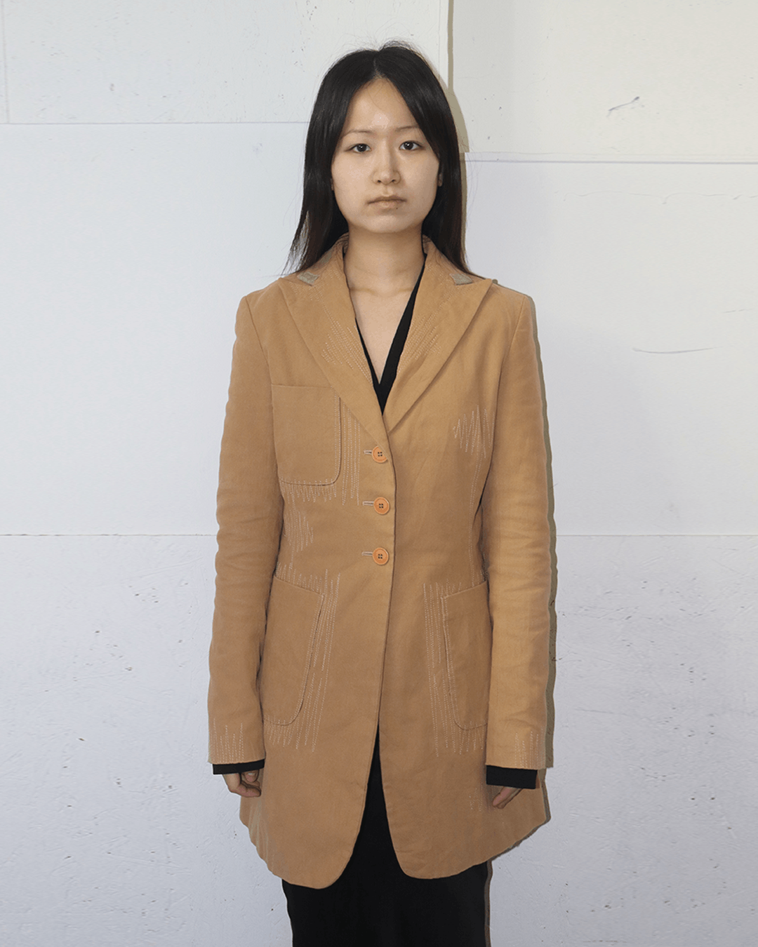 Vintage Corpo Nove by Mauro Taliani 1990s Raw Stitch Tailored Coat Size S / US 4 / IT 40 - 2 Thumbnail