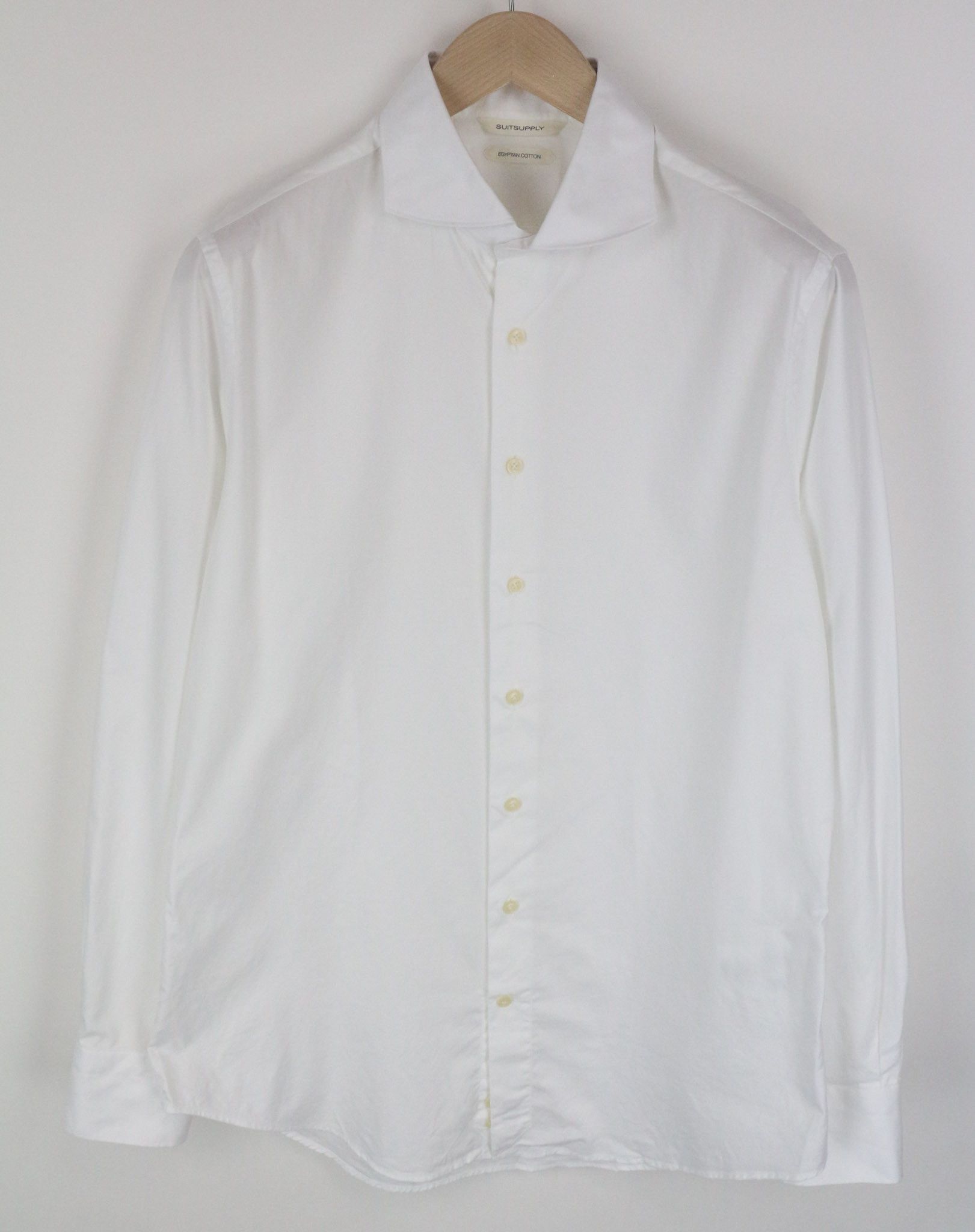 Suitsupply 42/16 1/2 Extra Slim White Cotton Cutaway 72674 Size 42R - 1 Thumbnail