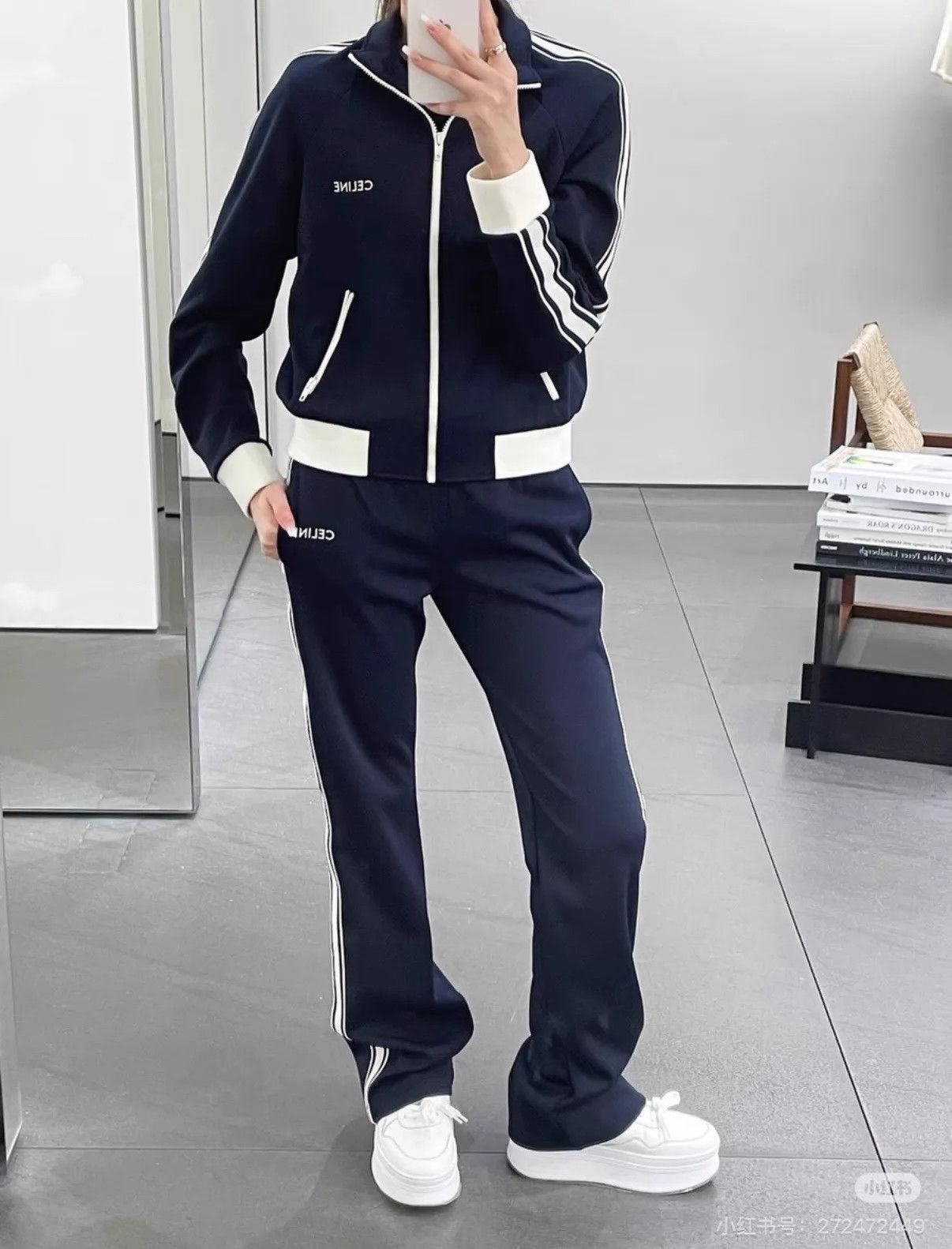 Celine Celine Navy Blue Classic Pants M Elastic Waist Size 27" / US 4 / IT 40 - 7 Thumbnail
