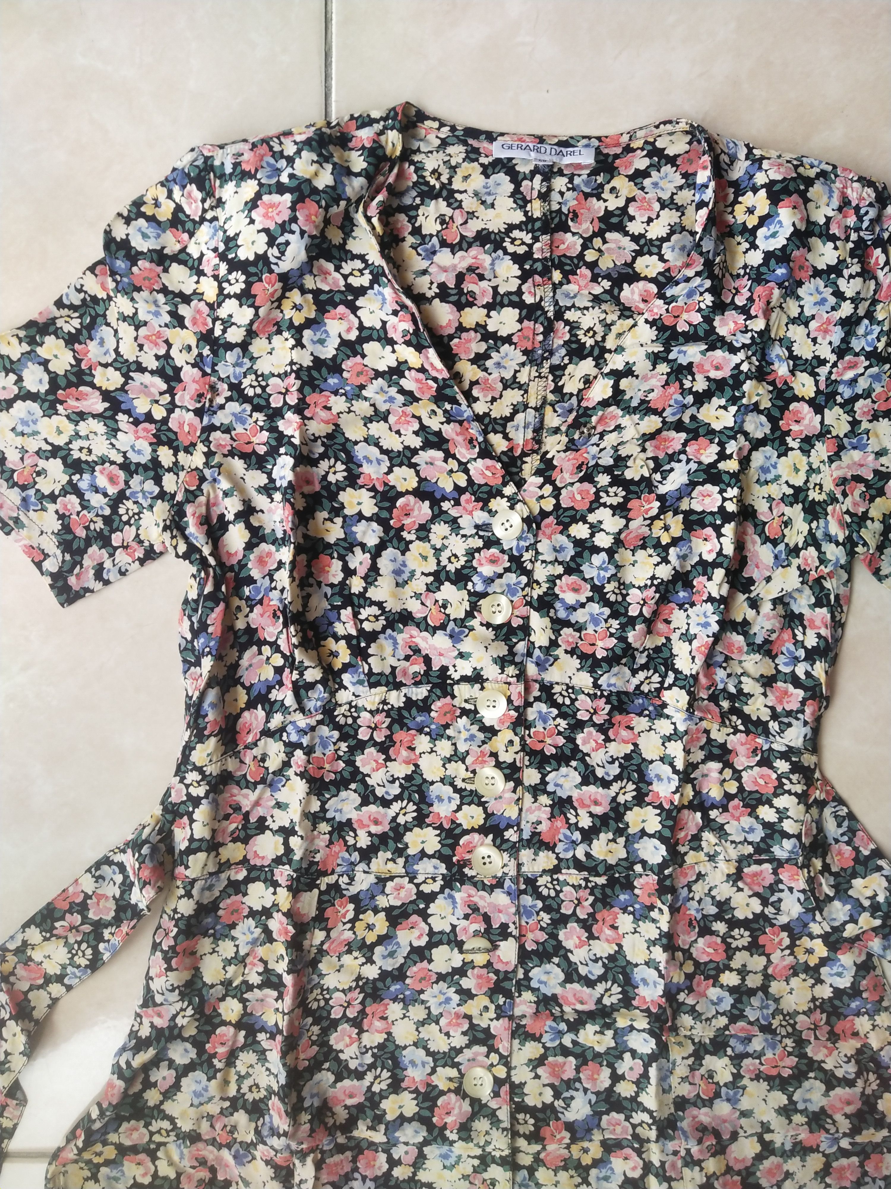 Gerard Darel Vintage 90s Gerard Darel Floral Button Down Tea Dress France Size M / US 6-8 / IT 42-44 - 2 Thumbnail