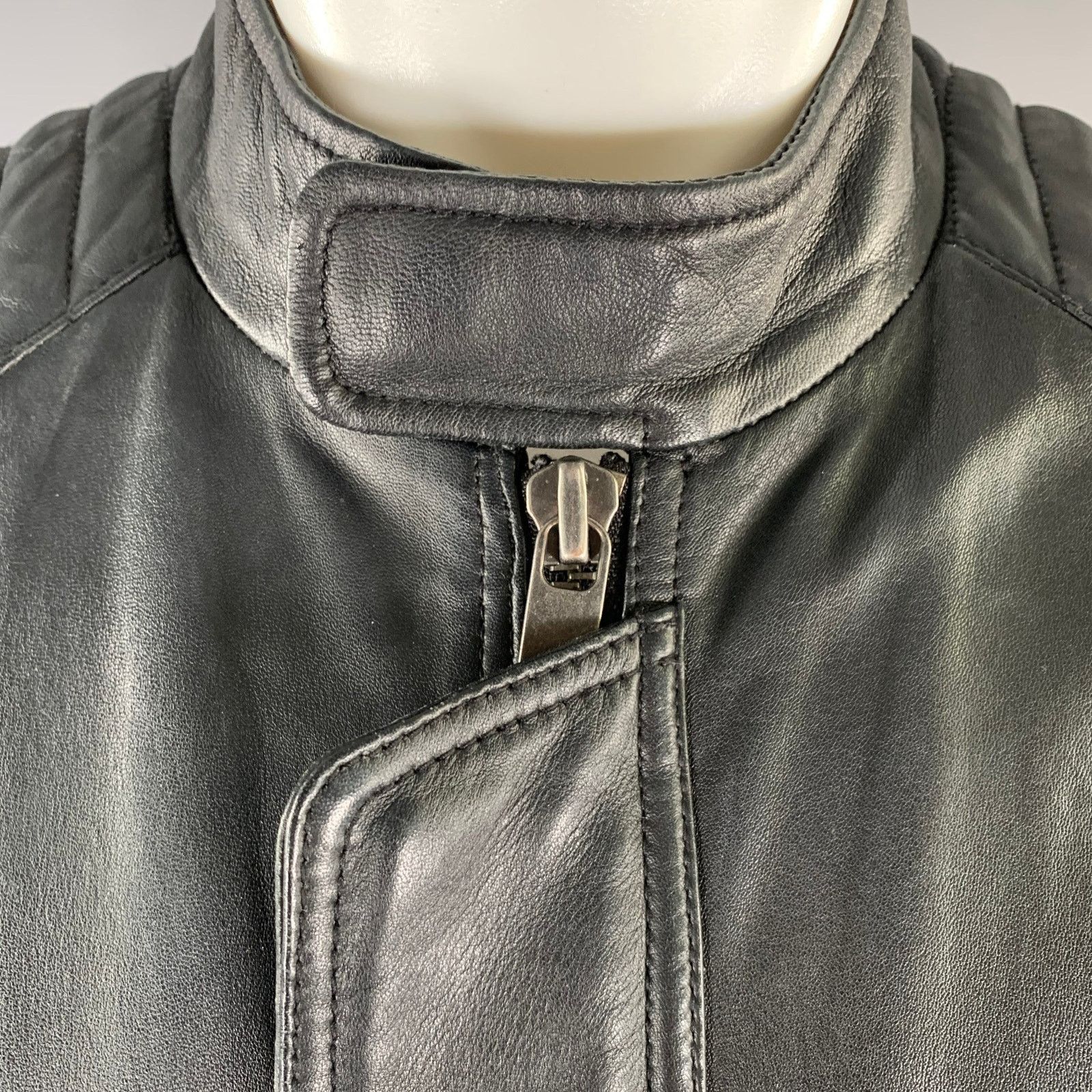 Scotch & Soda SCOTCH AND SODA Size M Black Leather Moto Racer Jacket Size US M / EU 48-50 / 2 - 7 Thumbnail