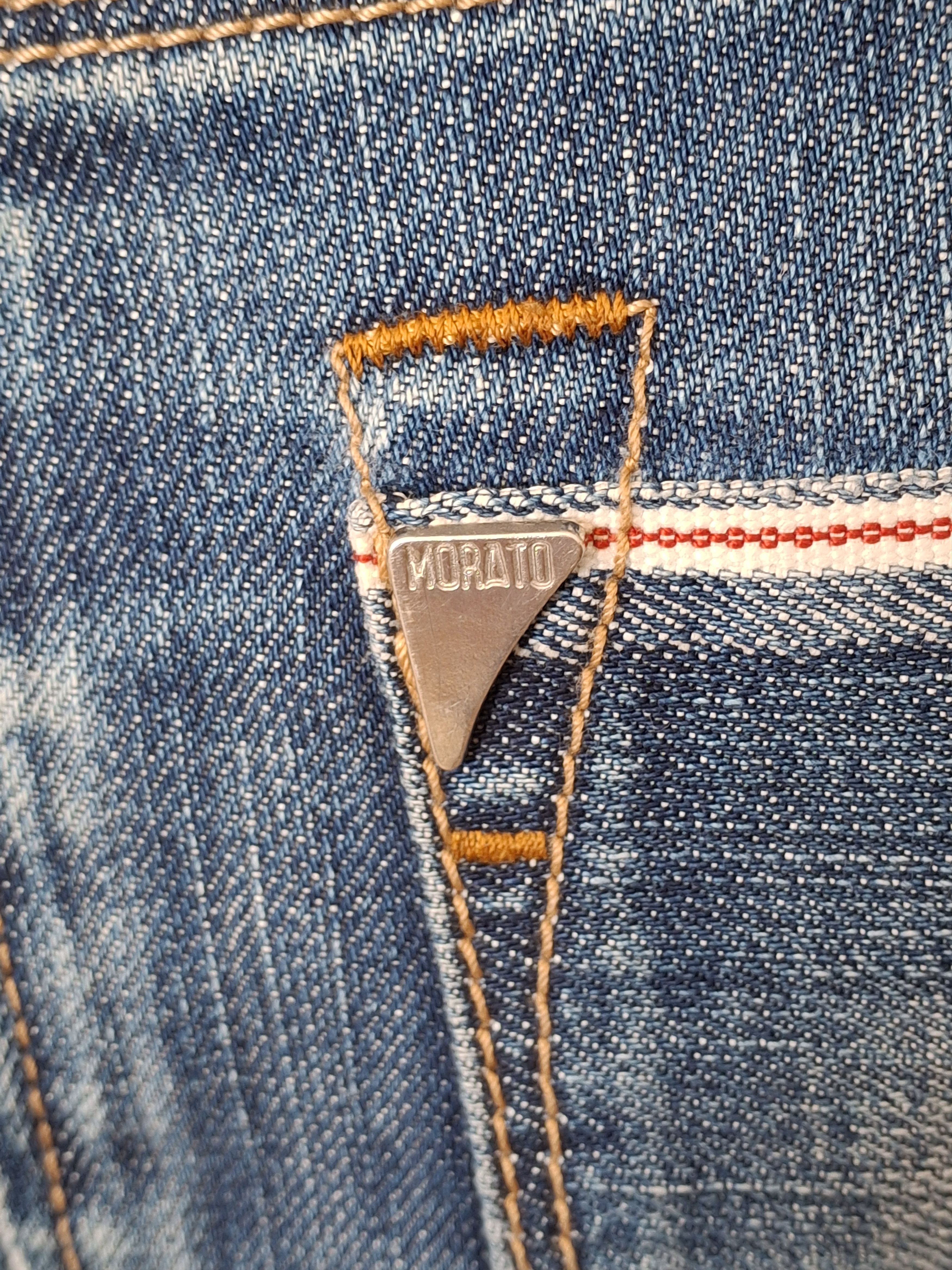 Handmade Custom Deconstructed 2000s Italian Denim Mini Skirt Size 33" - 10 Thumbnail