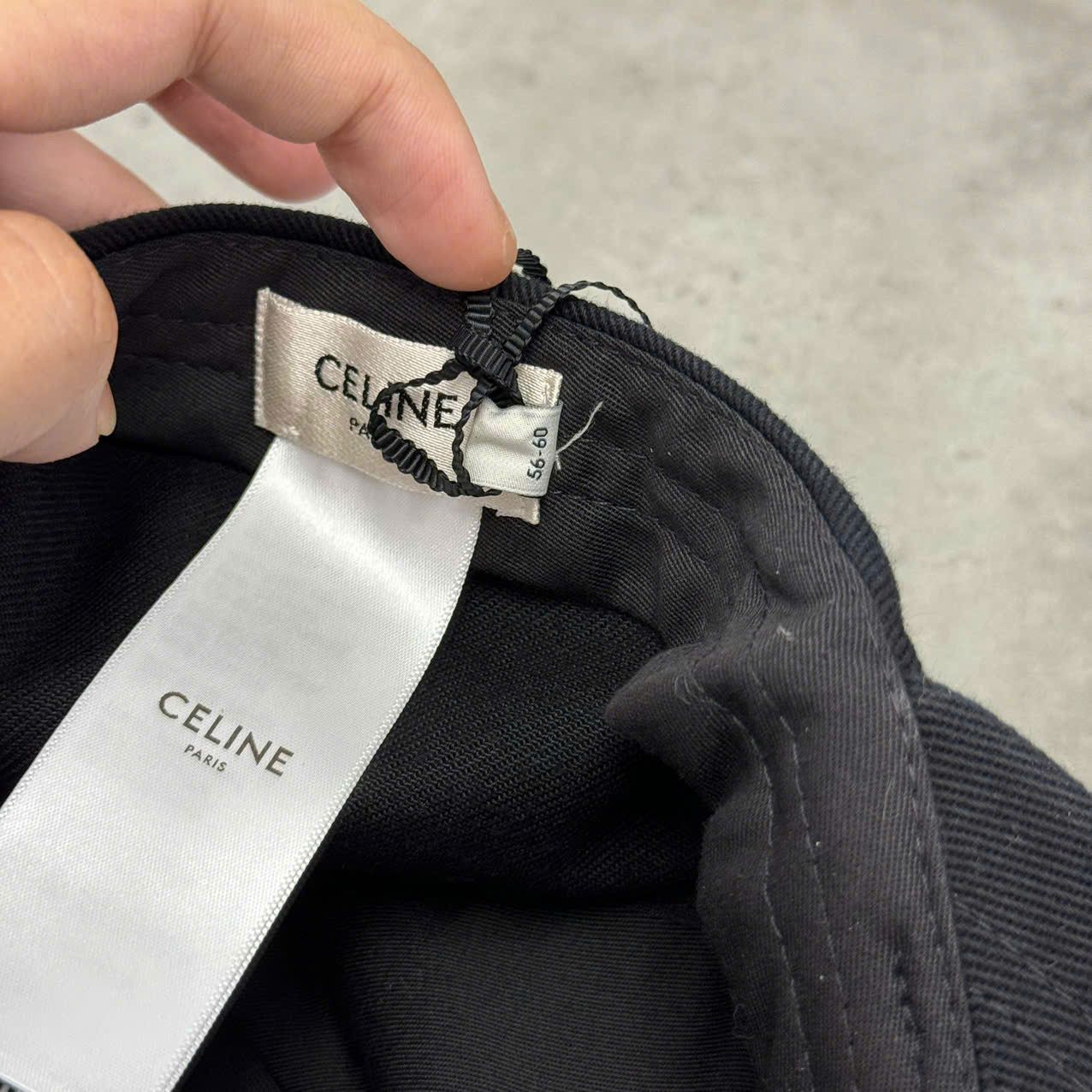 Celine CELINE Embroidered Cap In Cotton BLACK Size ONE SIZE - 7 Thumbnail