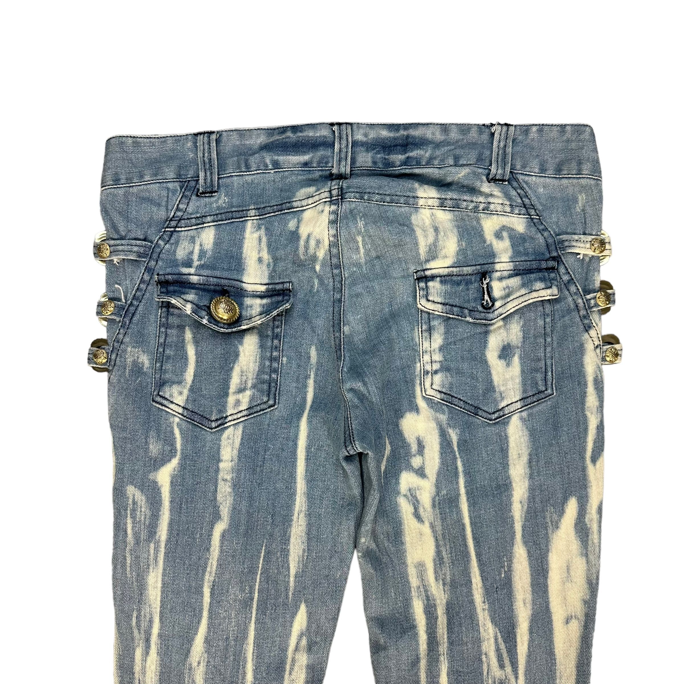 Japanese Brand DIALLE LAISEN DISTRESSED FASHION LIGHT WASH JEANS #8847-031 Size 33" - 11 Thumbnail