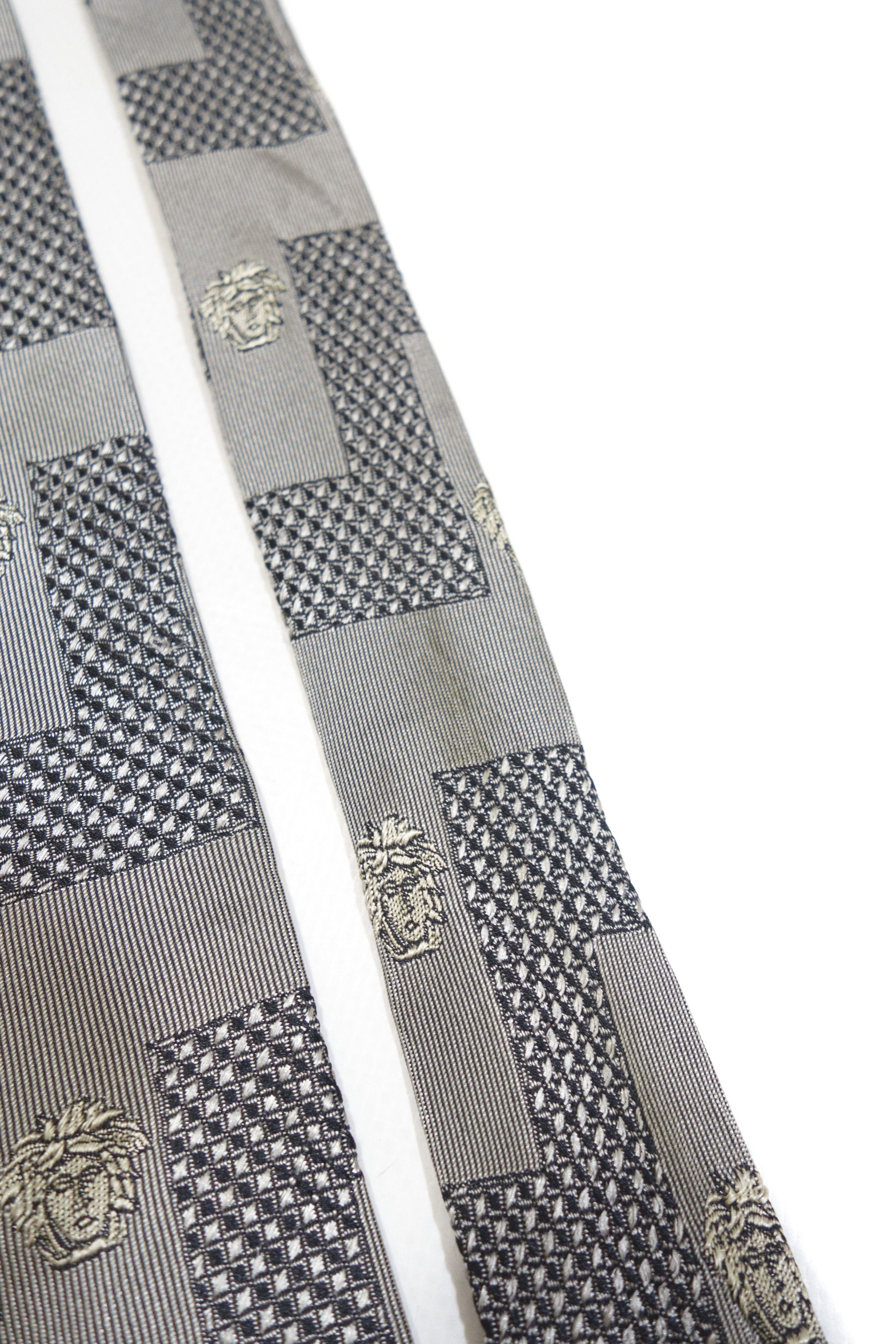 Versace 90S Medusa Monogram Silk Tie Vintage Size ONE SIZE - 5 Thumbnail