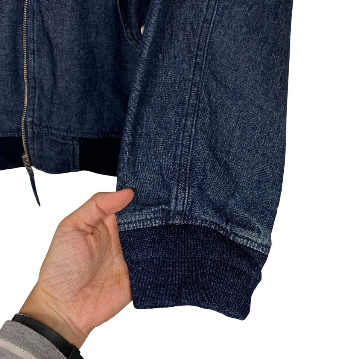 Japanese Brand BACK NUMBER Denim Bomber Jacket Jean Jacket #2192-C97 Size US L / EU 52-54 / 3 - 13 Thumbnail