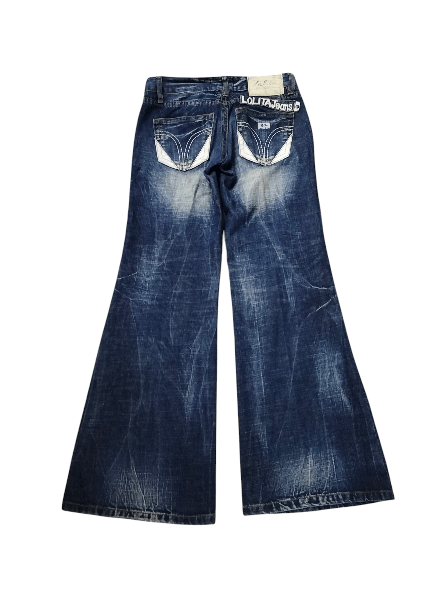 14th Addiction FLARE lolita jean stone wash distressed style japanese brand Size 31" - 2 Thumbnail