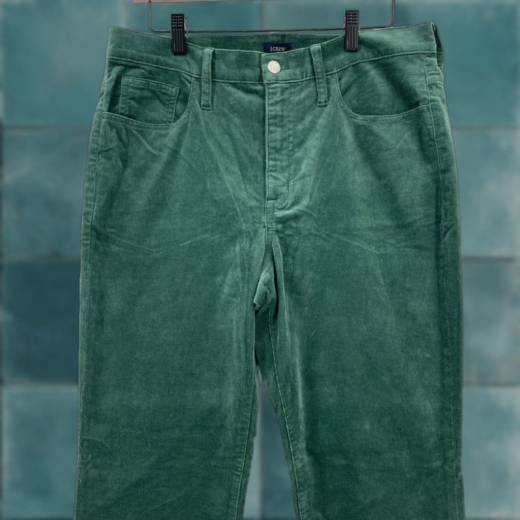 J.Crew J.CREW Corduroy Essential Straight Pants Women's 30 Green Stretch Casual Preppy Size 24" / US 00 / IT 34 - 1 Thumbnail