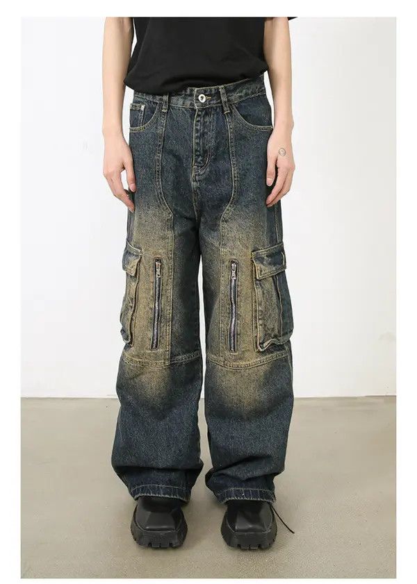 Japanese Brand Honjoh x Fuka Washed distressed multi-pocket cargo jeans Size US 32 / EU 48 - 1 Thumbnail