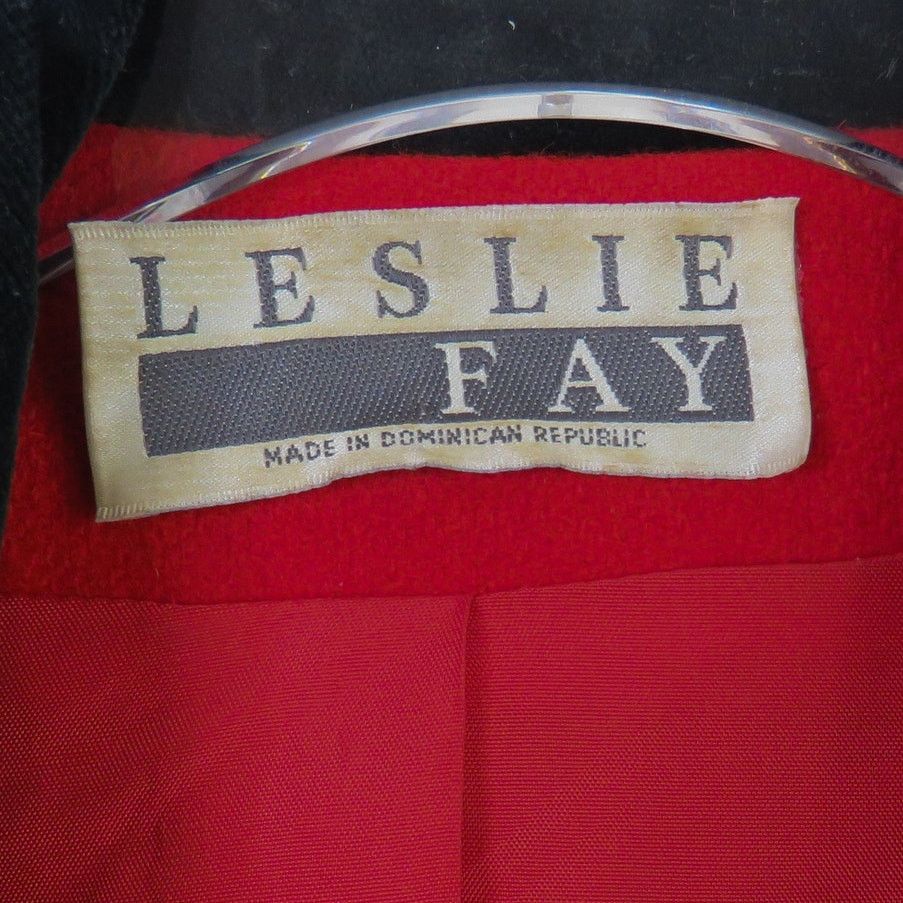 Vintage 90s Leslie Fay Vintage Peacoat Long Red Wool Large Size L / US 10 / IT 46 - 7 Thumbnail