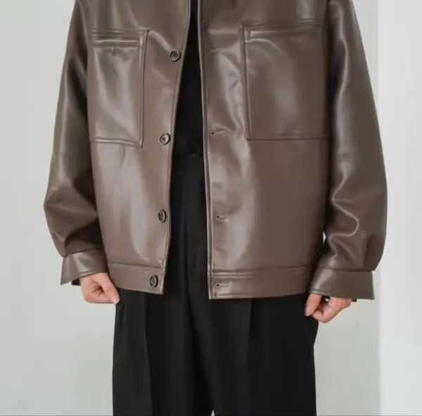 Japanese Brand Midori x Miwa Korean fashion retro faux leather jacket Size US M / EU 48-50 / 2 - 4 Thumbnail