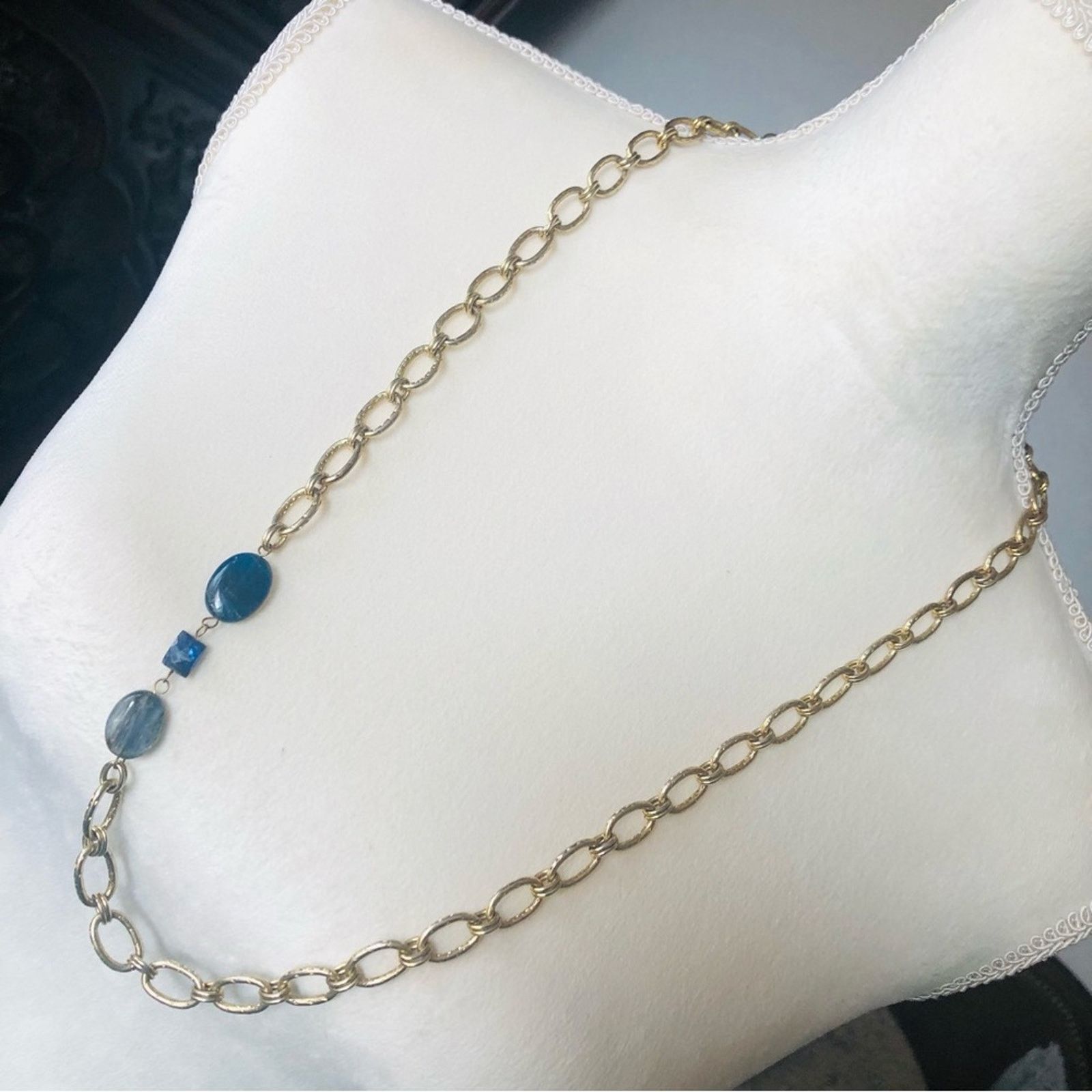 Handmade Handcrafted recycled material sodalite accent necklace Size ONE SIZE - 1 Thumbnail