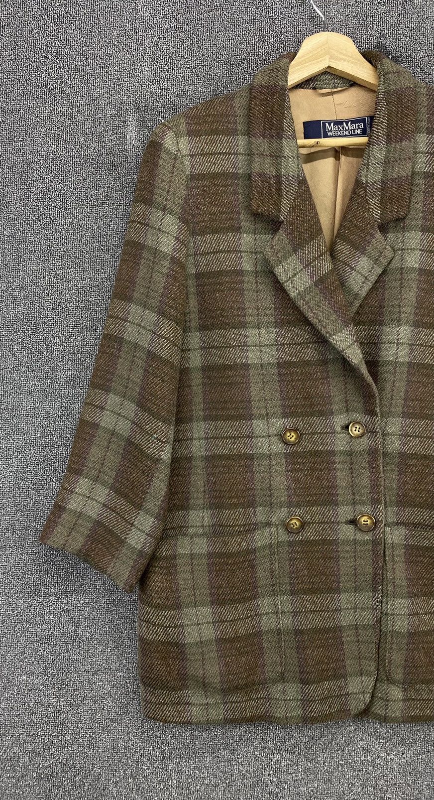 Max Mara Vintage Max Mara Weekend Line Shadow Plaid Wool Coat Jacket Size M / US 6-8 / IT 42-44 - 3 Thumbnail