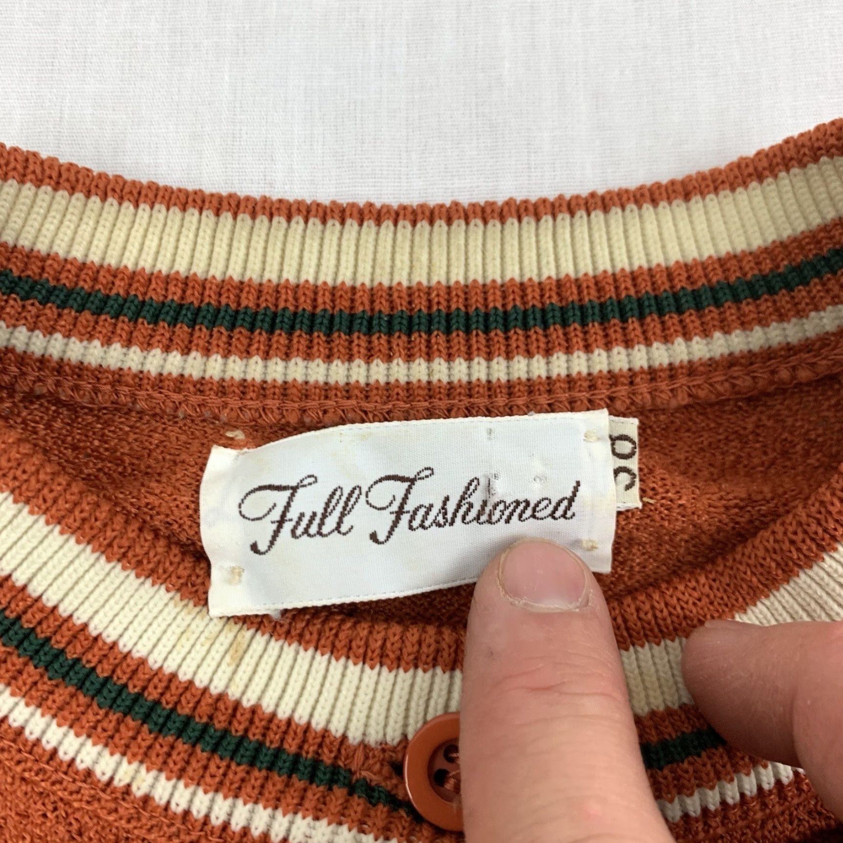 Vintage VINTAGE Full Fashioned Sweater Womens M Orange Button Up 60s Cardigan Long Sleeve Embroidered Size M / US 6-8 / IT 42-44 - 4 Thumbnail