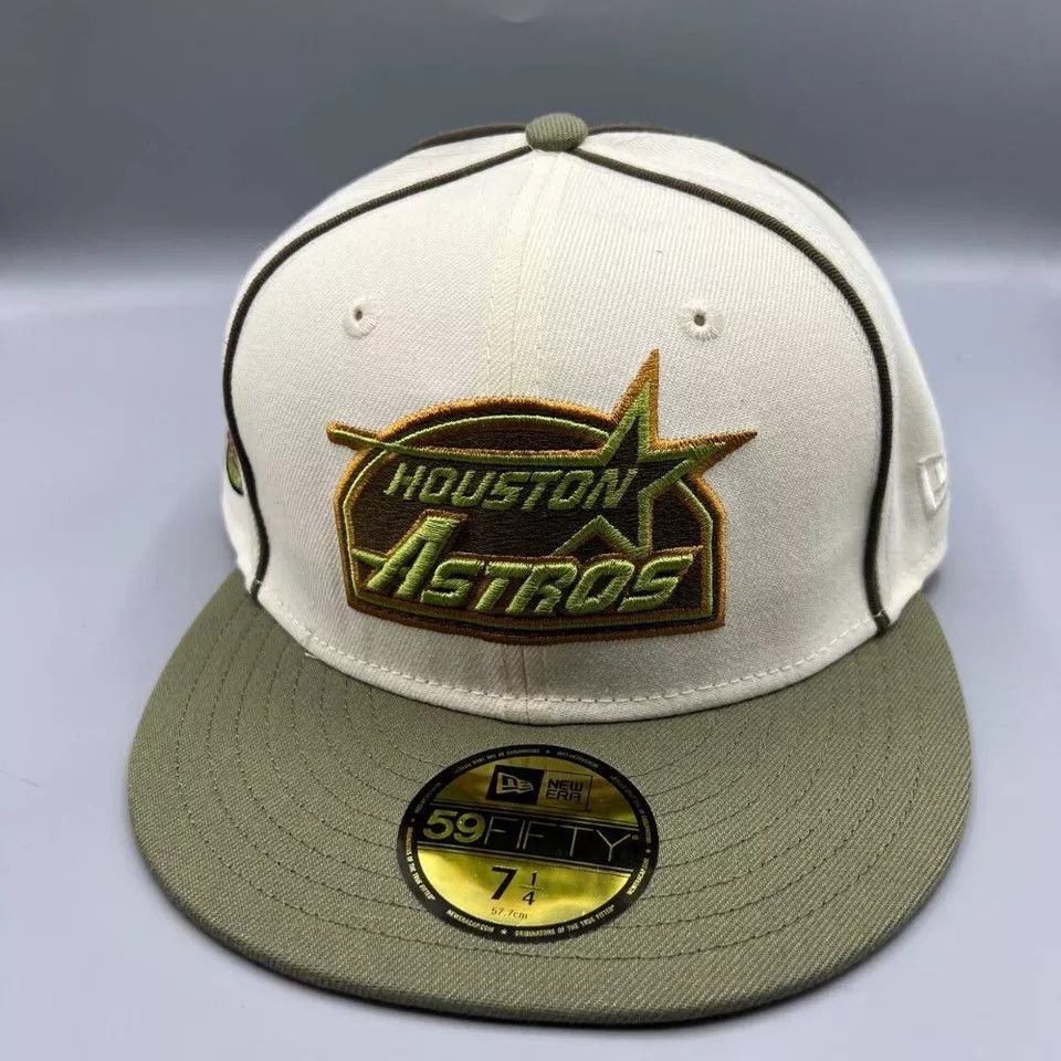New Era Houston Astros Hat Men 7 1/4 59Fifty New Era Fitted Cap Size ONE SIZE - 2 Thumbnail