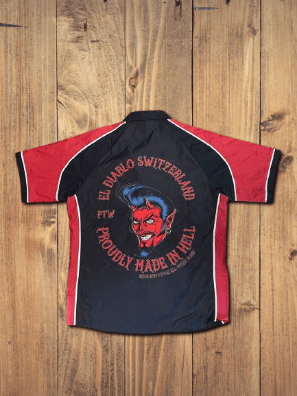Vintage 🔥 EL DIABLO Switzerland Bowling Shirt – Hellish Drip 🔥 Size US XXL / EU 58 / 5 - 1 Thumbnail