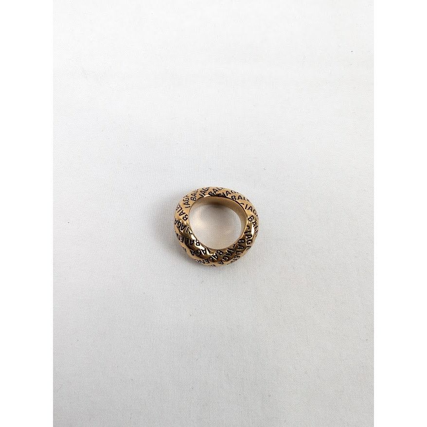 Balenciaga o1rshd1 Size: 54/ Logo Ring Brass in Antique Gold Size ONE SIZE - 1 Thumbnail
