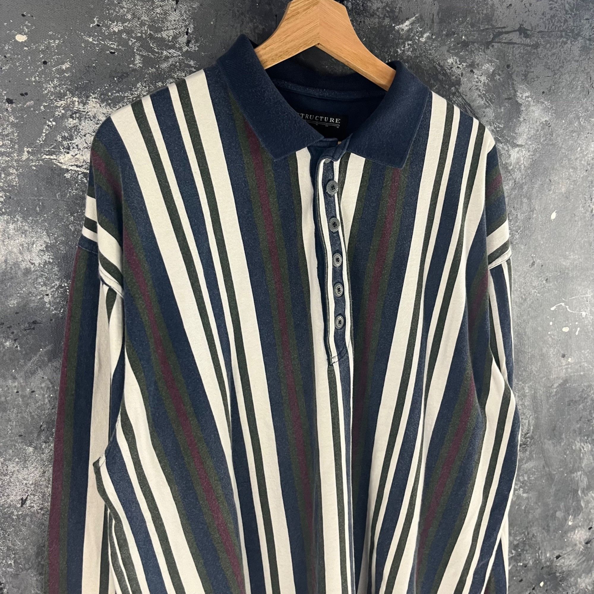 Structure × Vintage Vintage 90’s Structure rugby Size US XL / EU 56 / 4 - 2 Thumbnail