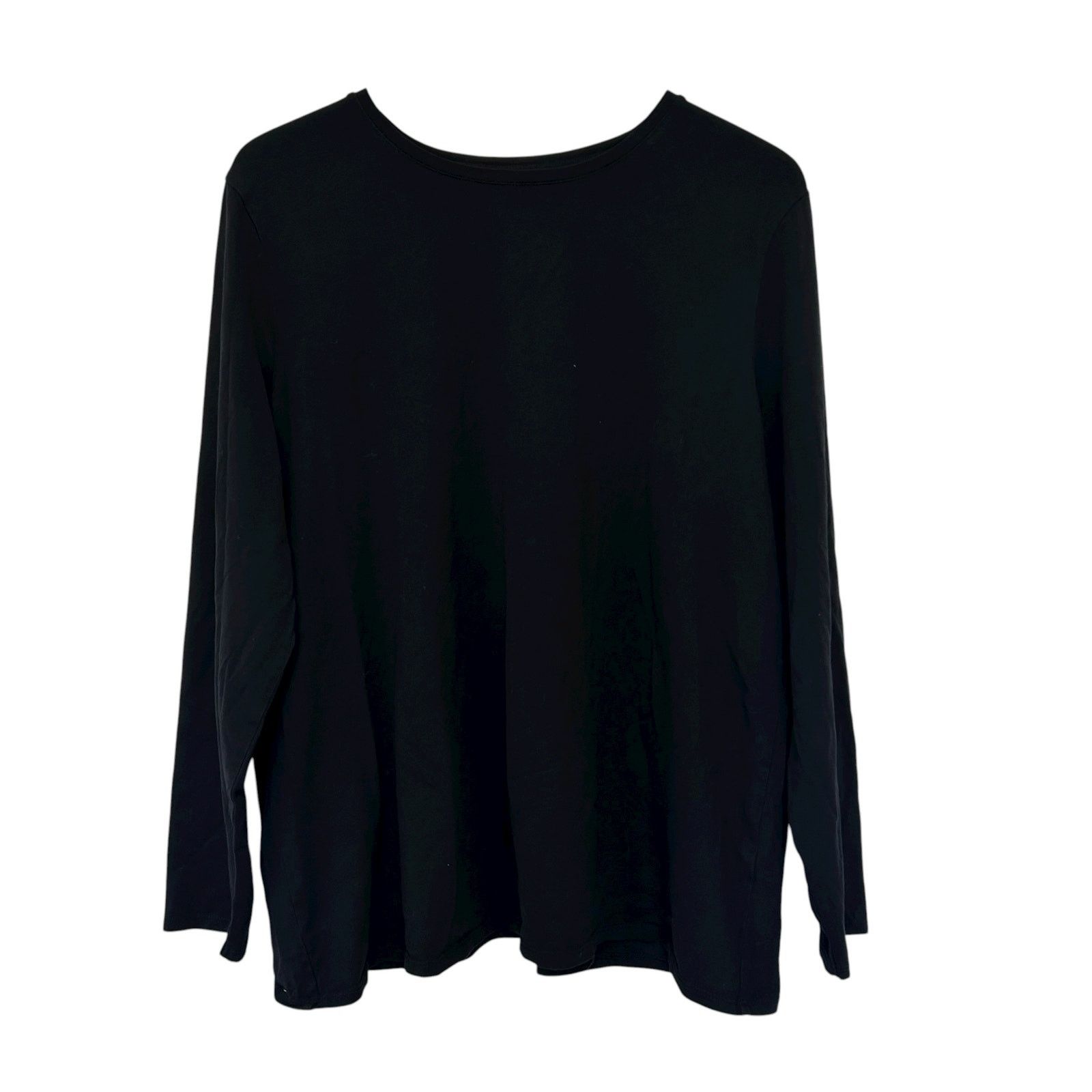 Other Pure Jill Black Stretch Cotton Crew Neck Tee Long Sleeve 2X Size XXL / US 16-18 / IT 52-54 - 1 Thumbnail