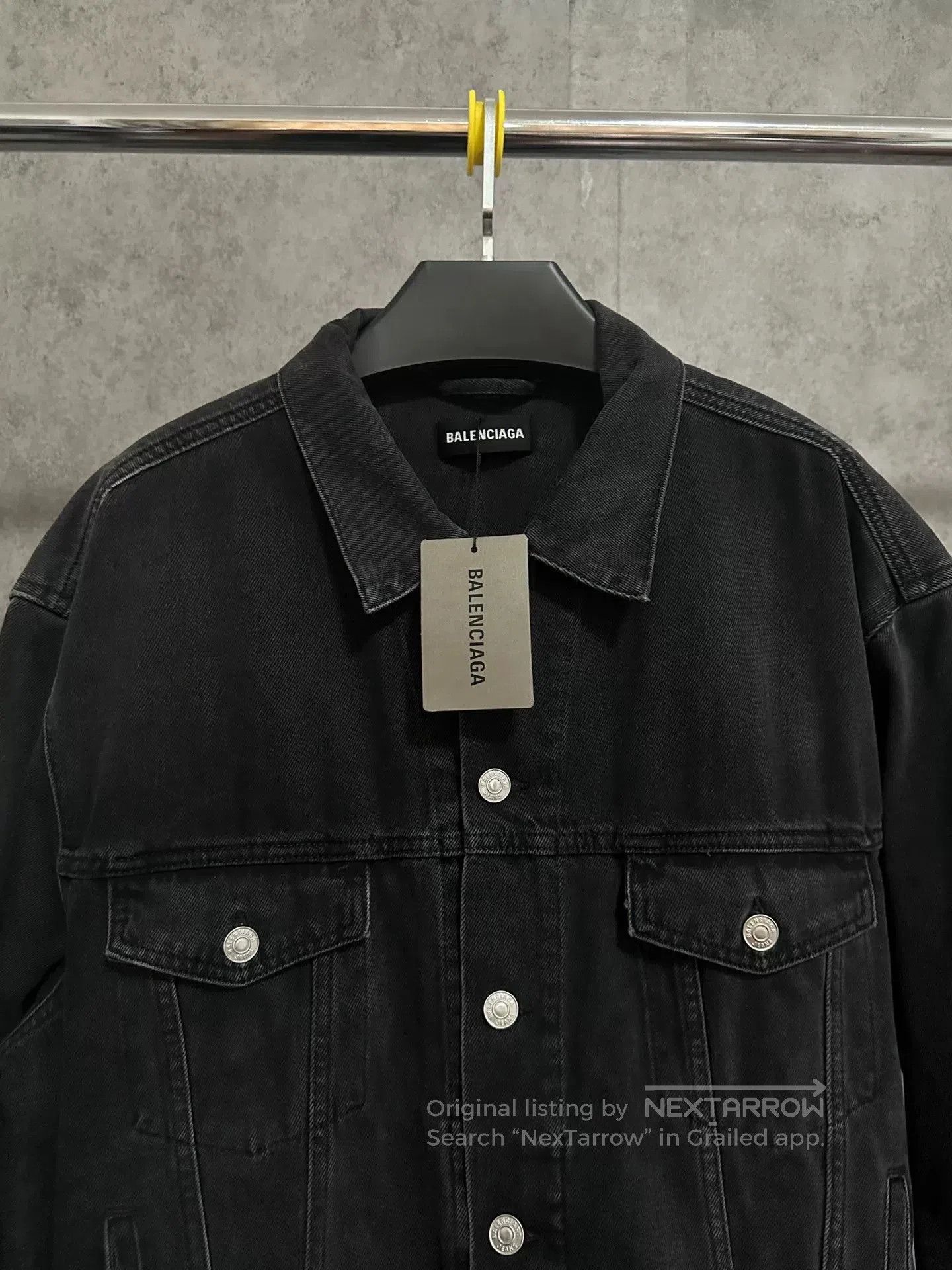 Balenciaga balenciaga embroidered logo black denim jacket. Size US XXL / EU 58 / 5 - 5 Thumbnail