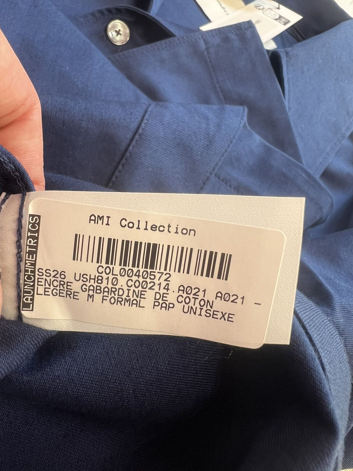 AMI Ami Oversized Cotton Shirt Dark Navy Pocket Unisex Size M Size US M / EU 48-50 / 2 - 10 Thumbnail