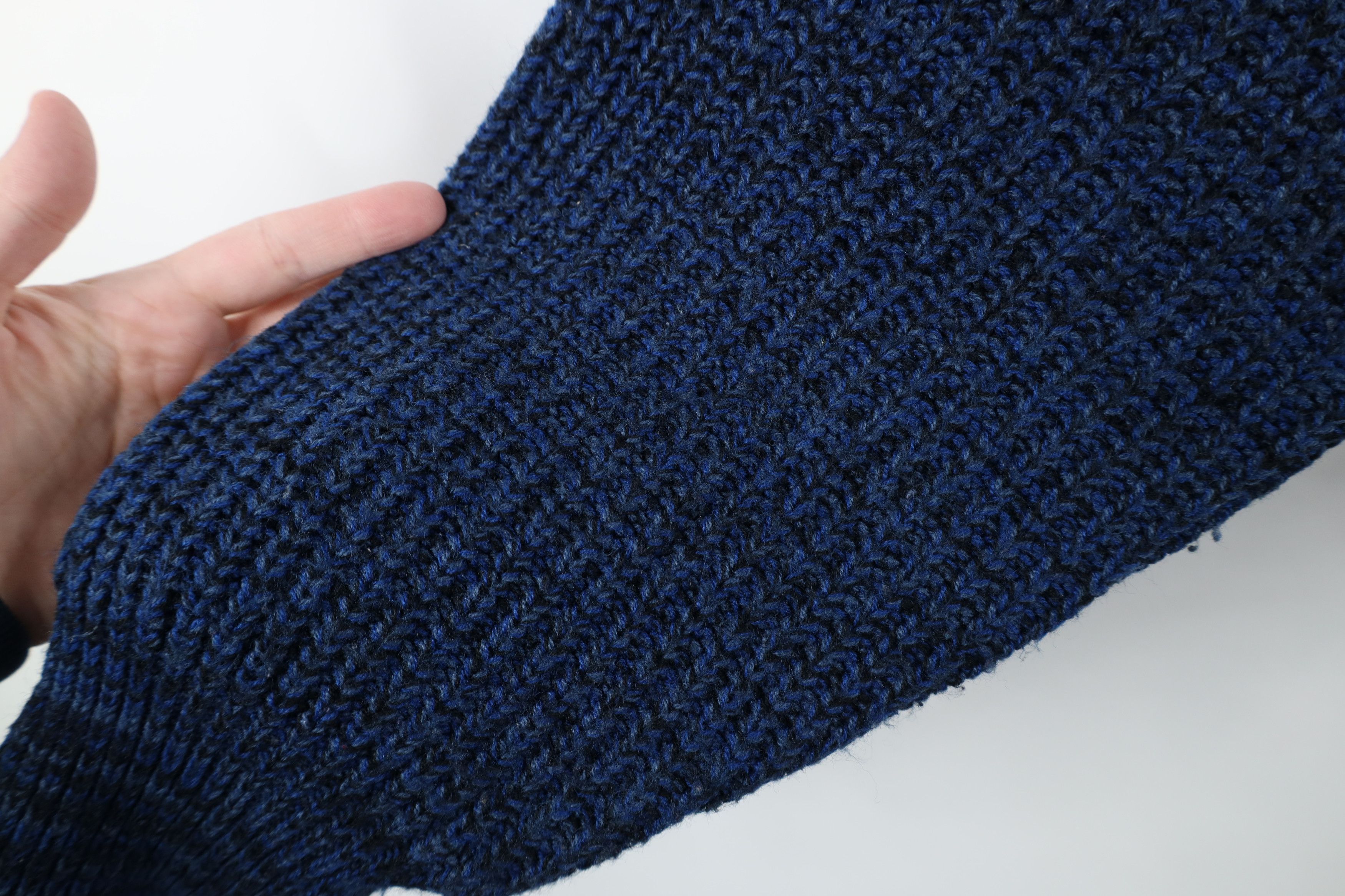 Vintage Vintage 90s Streetwear Ribbed Knit Crewneck Sweater Blue Size US M / EU 48-50 / 2 - 5 Thumbnail