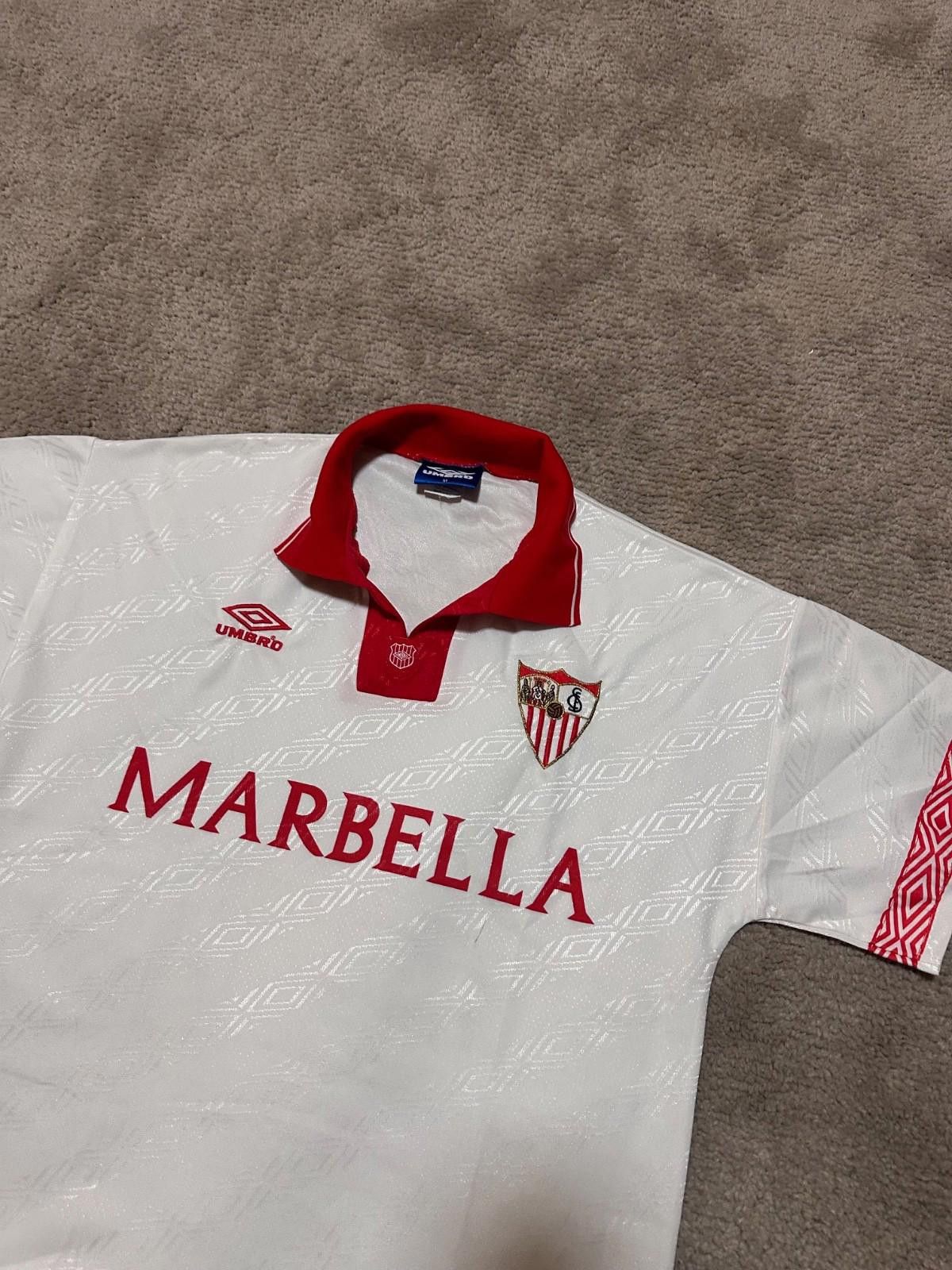 Vintage Umbro Sevilla FC Home 1994 95 Football Shirt Mens M