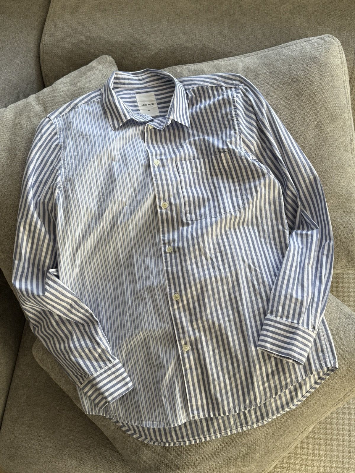 Wood Wood Wood Wood Stripe Button Up Shirt size S-M Size US S / EU 44-46 / 1 - 1 Thumbnail