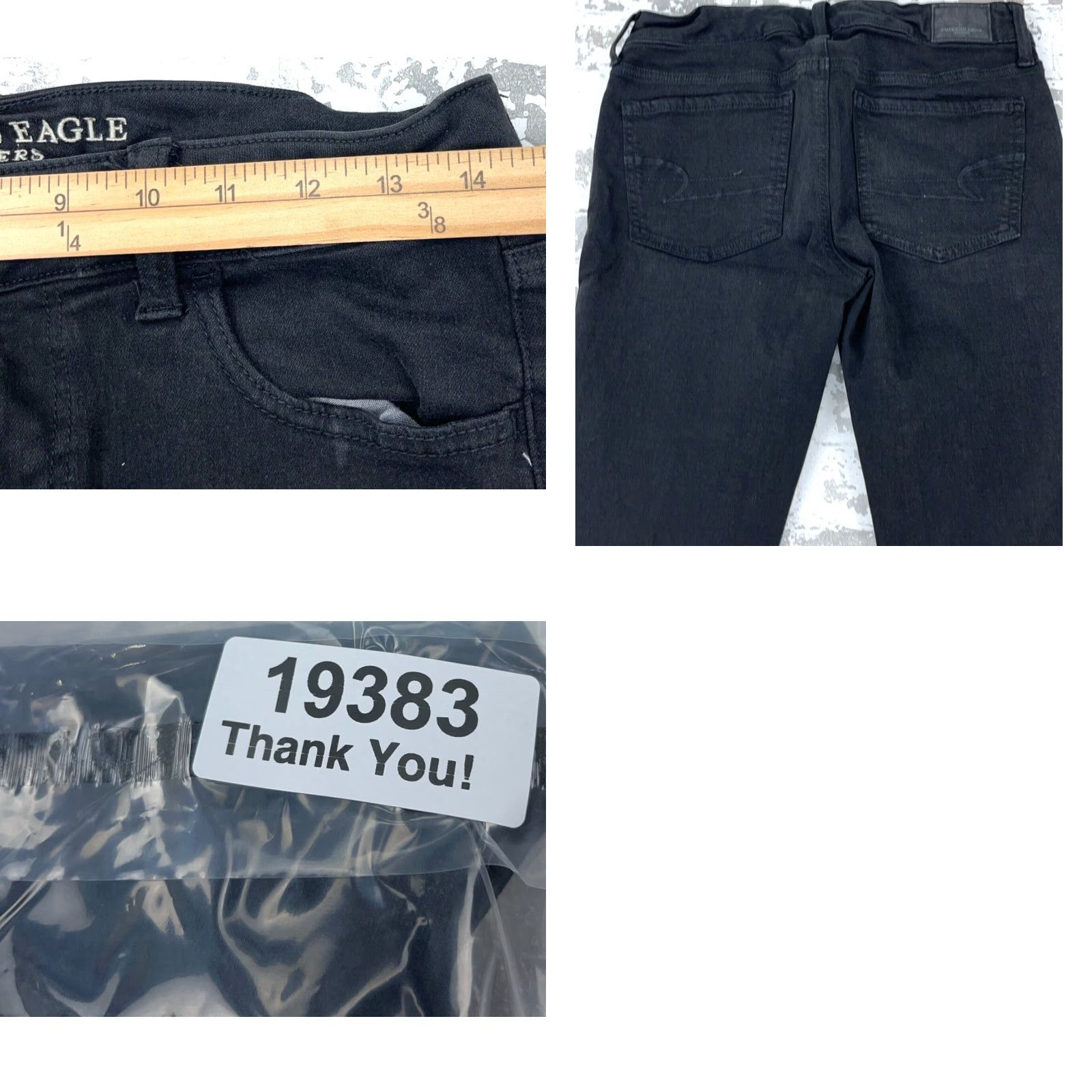 American Eagle Outfitters American Eagle Jeans Women 6 Black High Rise Jegging Distressed Stretch 5-Pocket Denim Pants Size 28" / US 6 / IT 42 - 9 Thumbnail