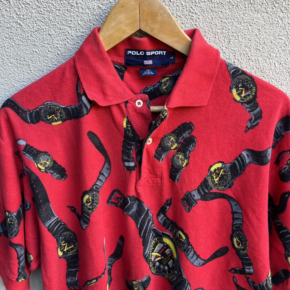 Polo Ralph Lauren × Vintage Vintage rare 90s POLO RALPH LAUREN watches all over print Size US L / EU 52-54 / 3 - 3 Thumbnail