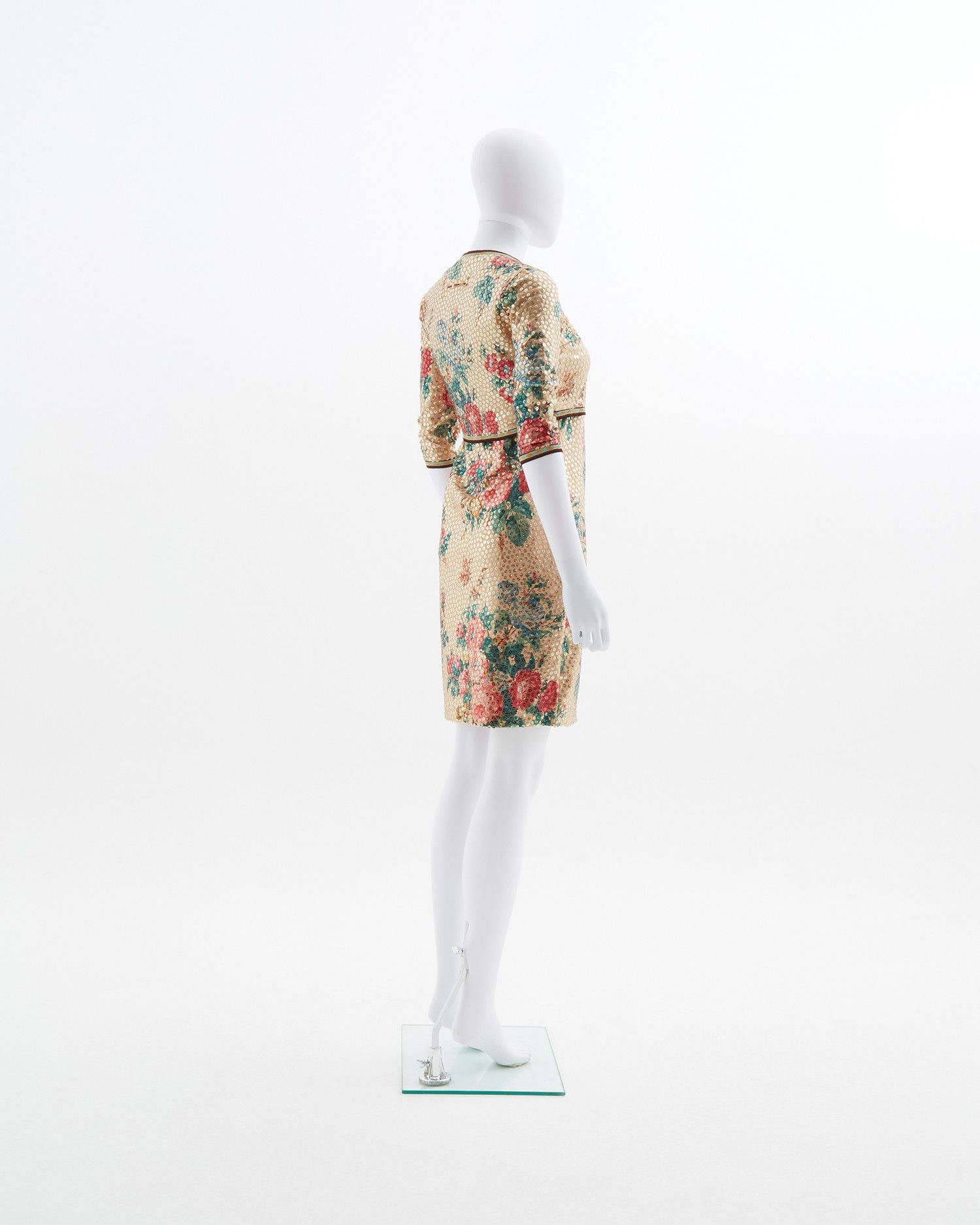Jean Paul Gaultier S/S 1991 Metallic gold sequin crop-top and dress set Size M / US 6-8 / IT 42-44 - 4 Thumbnail