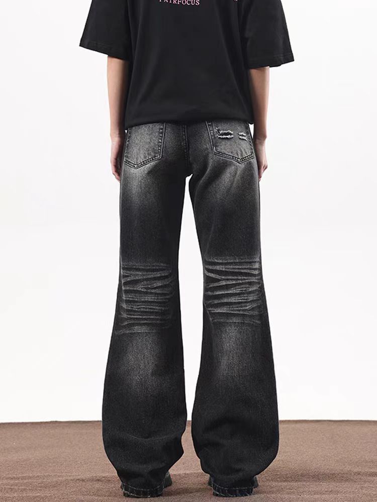 Japanese Brand × Jean High street distressed washed black and gray bootcut jeans Size US 32 / EU 48 - 5 Thumbnail