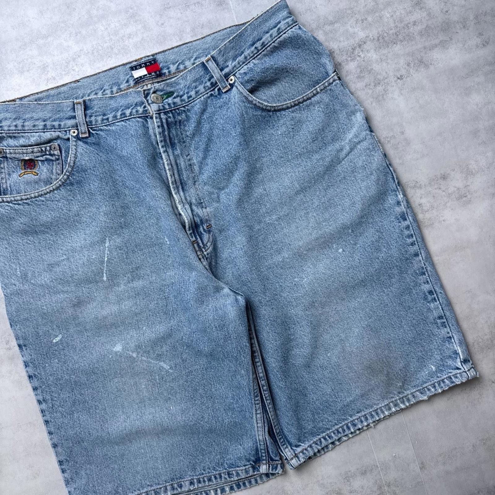 Tommy Hilfiger Y2K Tommy Hilfiger 00s Denim Baggy Shorts Size US 36 / EU 52 - 7 Thumbnail