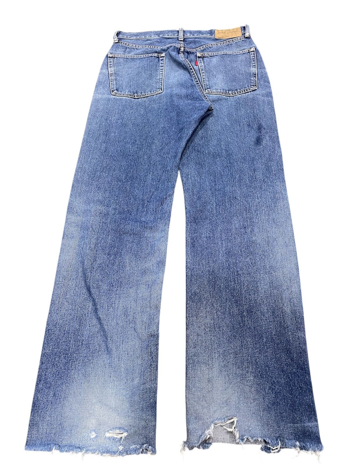 Japanese Brand Unique Clothing Warehouse blue jeans with distressed jeans Size US 33 - 2 Thumbnail