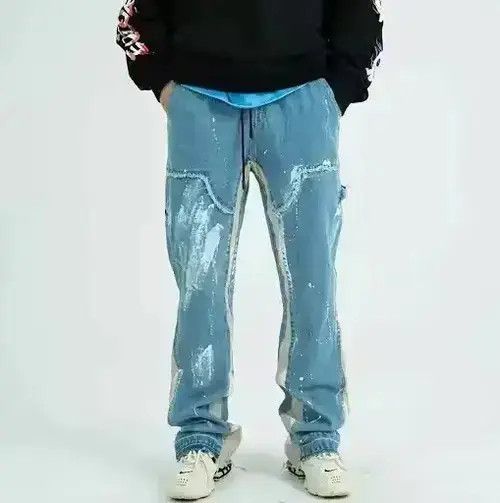 VIBE Reconstructed Splatter Denim Pants Size US 32 / EU 48 - 3 Thumbnail