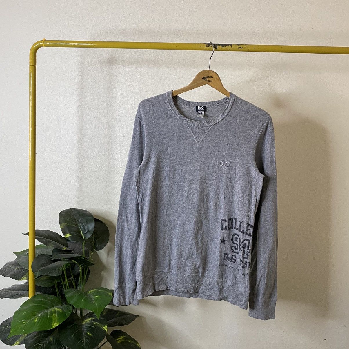 Dolce & Gabbana D&G Underwear Grey Blank LS T Shirt Size US S / EU 44-46 / 1 - 1 Thumbnail