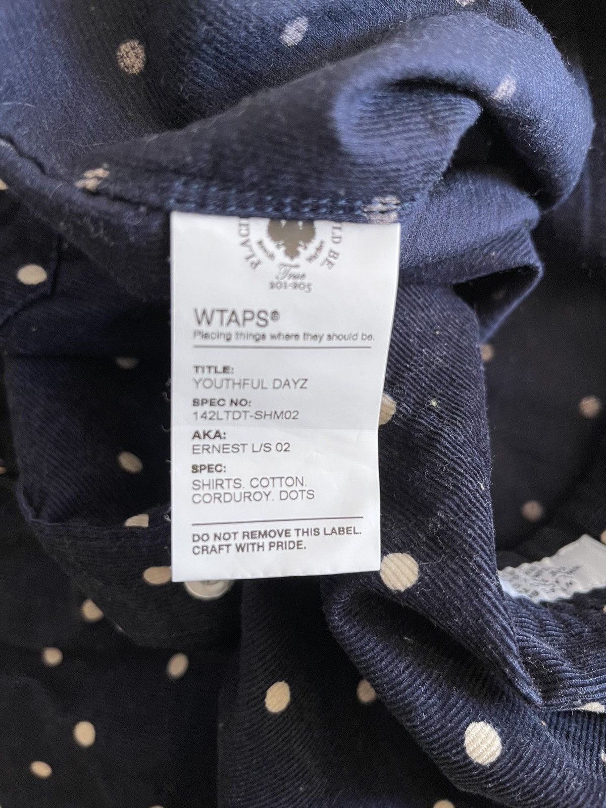 Wtaps Wtaps 14AW Corduroy Dot Shirt Size US M / EU 48-50 / 2 - 4 Thumbnail