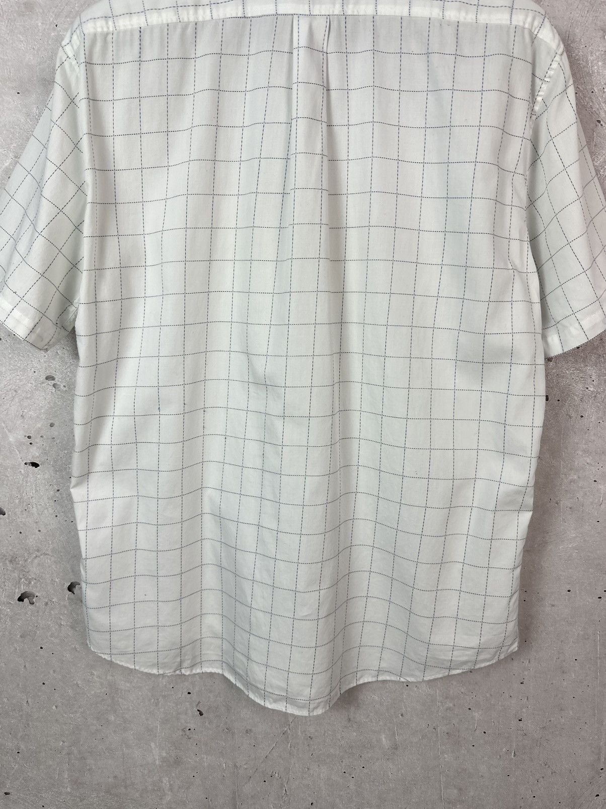 Yves Saint Laurent Vintage YvesSaintLaurent Check White Short Sleeve Shirt Size US L / EU 52-54 / 3 - 11 Thumbnail
