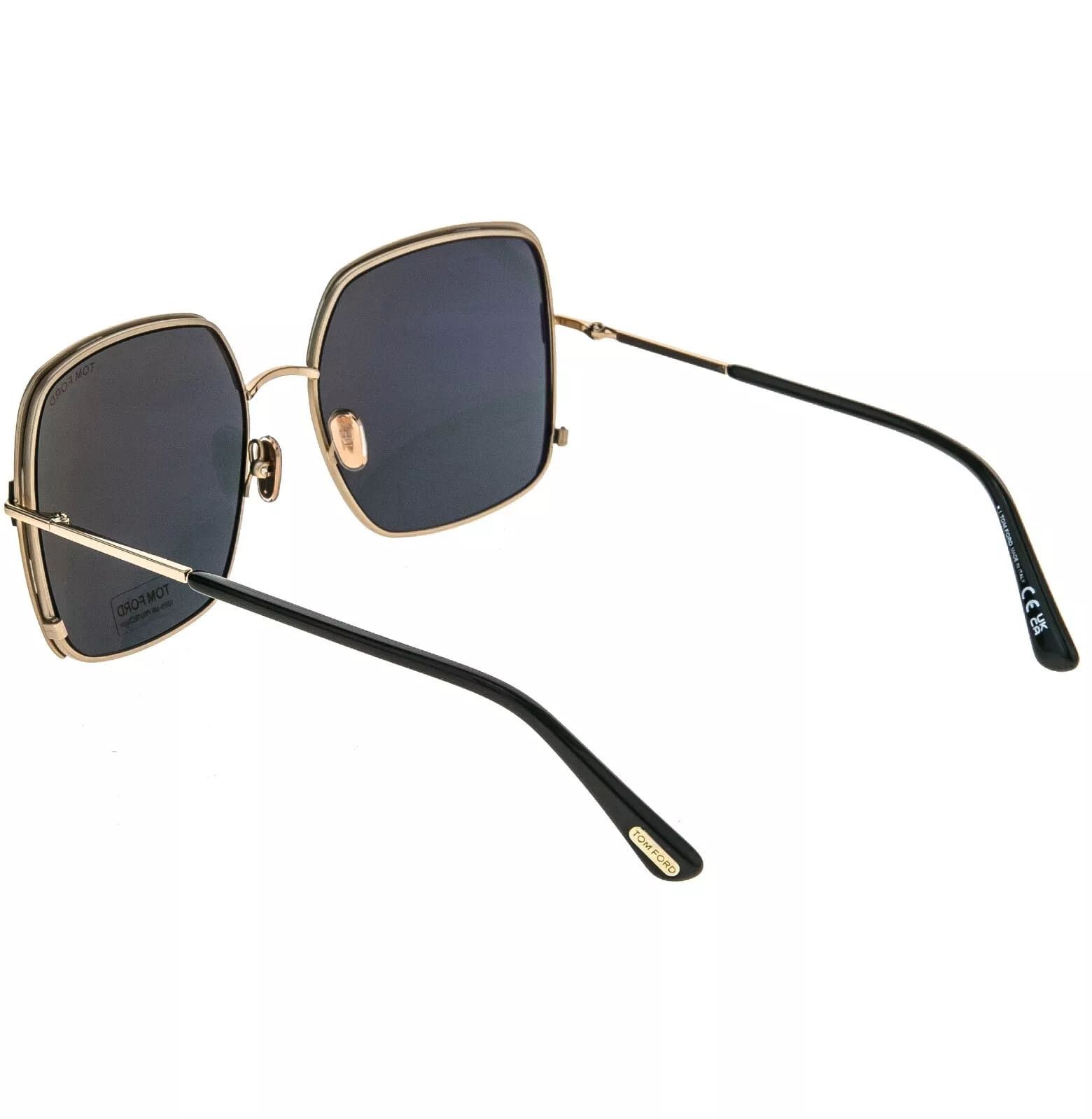 Tom Ford TOM FORD RAPHAELA TF1006 02A Gold Black Sunglasses 1006 Size ONE SIZE - 8 Thumbnail