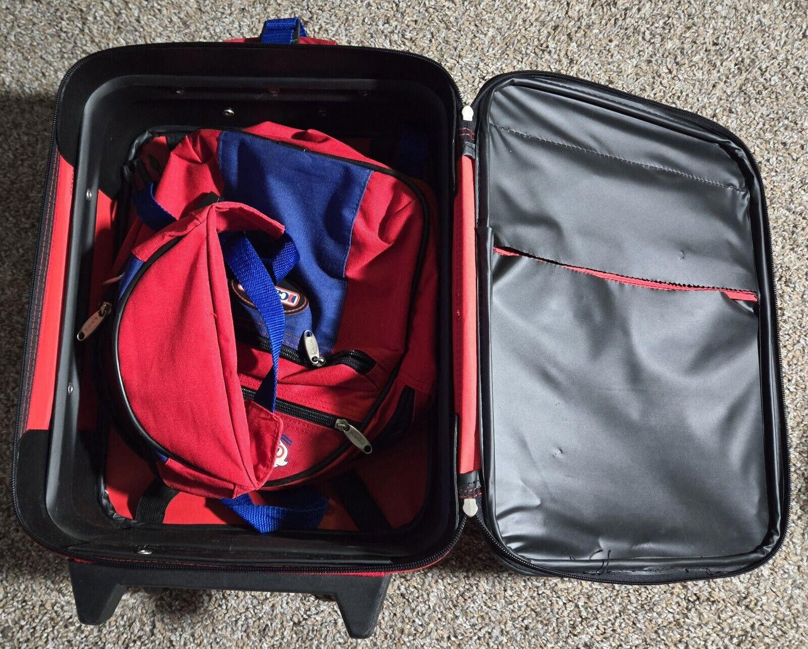 Designer 3 Piece Red And Blue Camp Carnival Luggae Set Wheels Size ONE SIZE - 4 Thumbnail