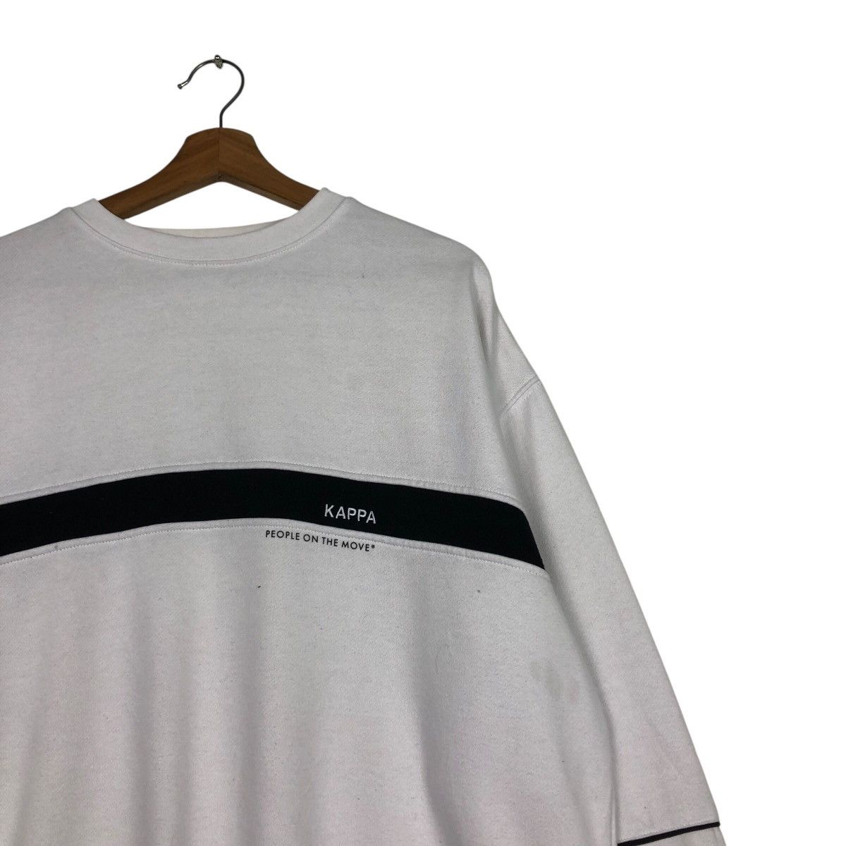 Japanese Brand Vintage Kappa Big Fit Sweat Black Chest Stripe, Minimal Logo Size US M / EU 48-50 / 2 - 7 Thumbnail