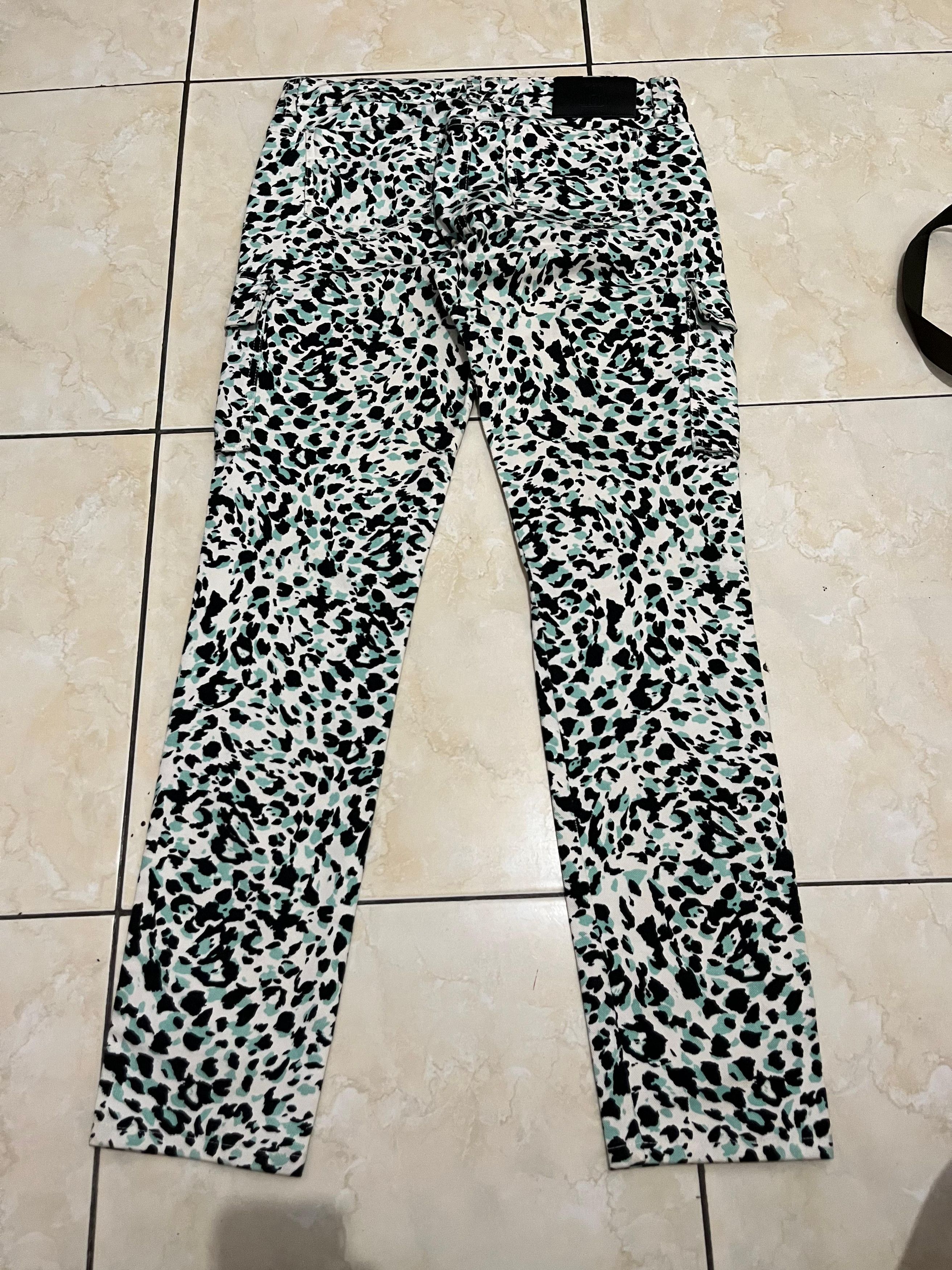 Pierre Balmain 🔥 PIERRE BALMAIN LEOPARD PRINT CARGO DENIM PANTS SKINNY FIT Size 30" / US 8 / IT 44 - 16 Thumbnail