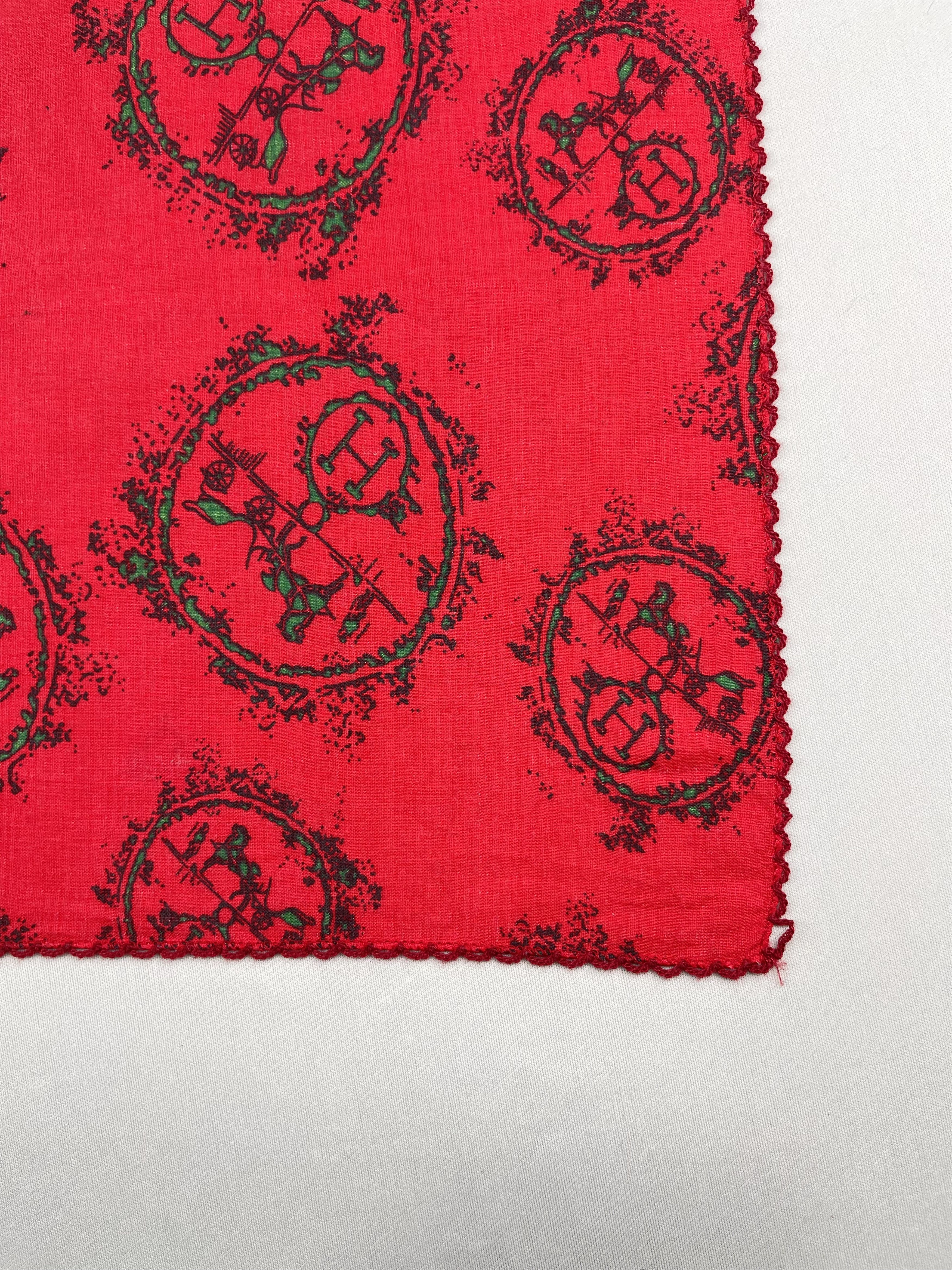 Hermes Vintage Hermes Handkerchief Pocket Square Bandana HM0053 Size ONE SIZE - 5 Thumbnail
