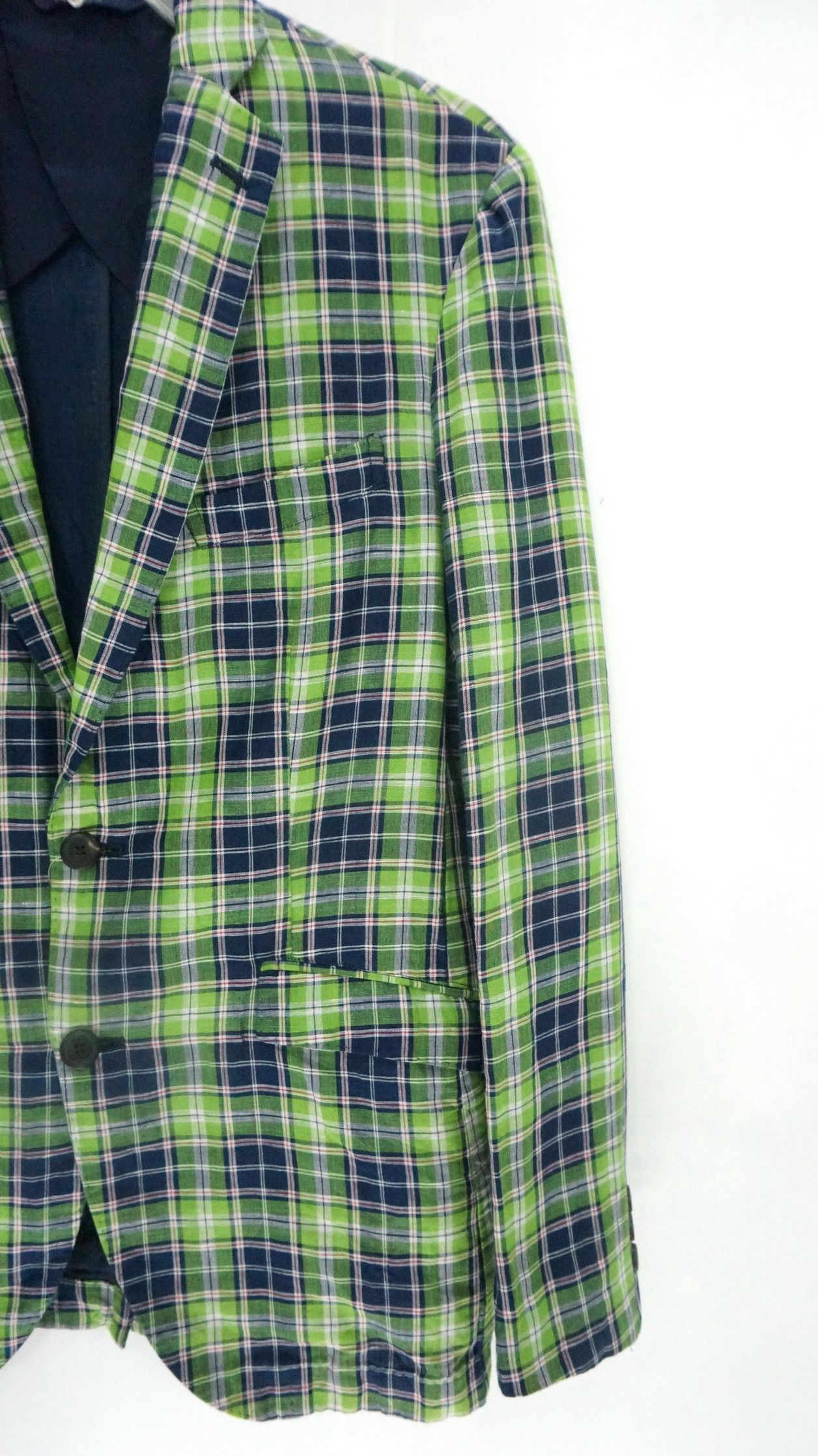 Japanese Brand Rare SHIPS Japan Tartan Light Blazer Production Sample Size 46R - 4 Thumbnail
