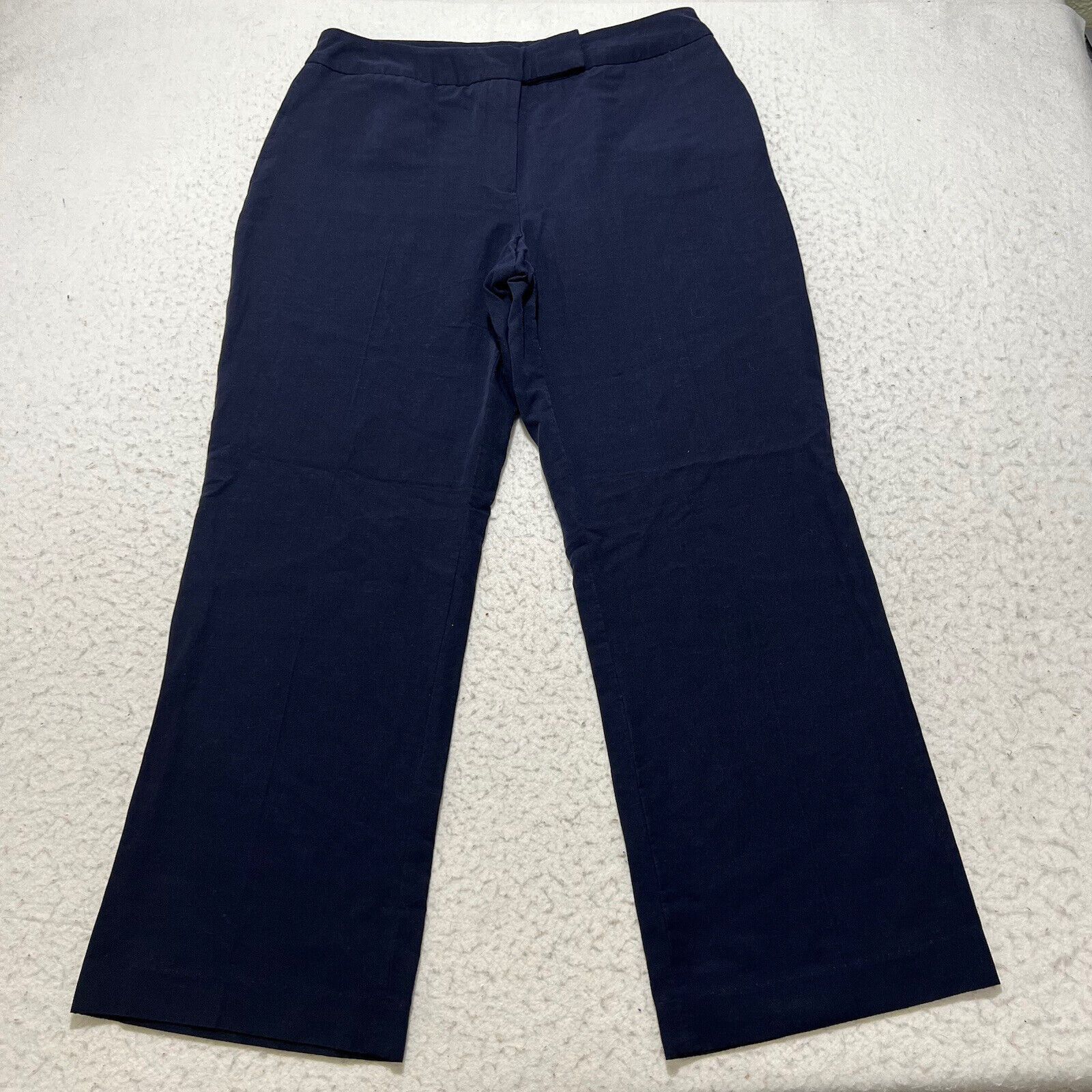 Jones New York Jones Wear 10P Flat Front Linen Blend Navy Blue Chino Pants Size 32" / US 10 / IT 46 - 1 Thumbnail